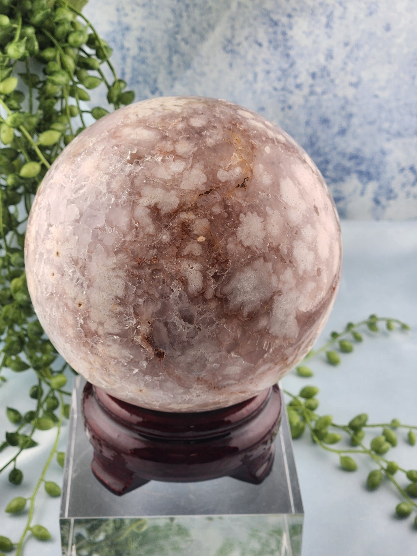 XL Pink Amethyst Flower Agate Sphere