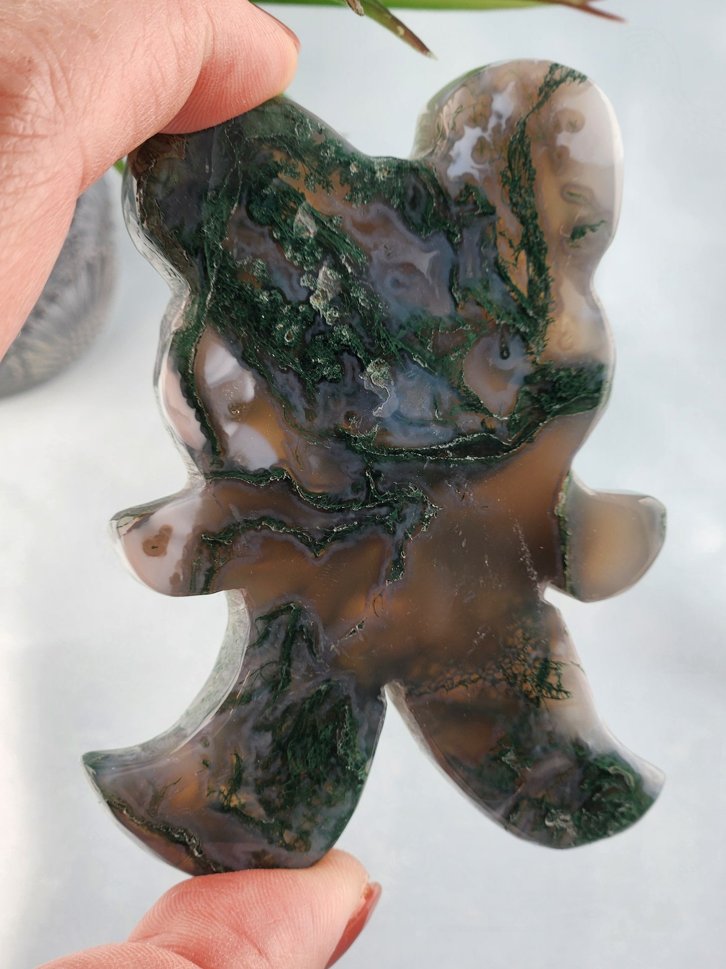 Moss Agate Teddy Bear