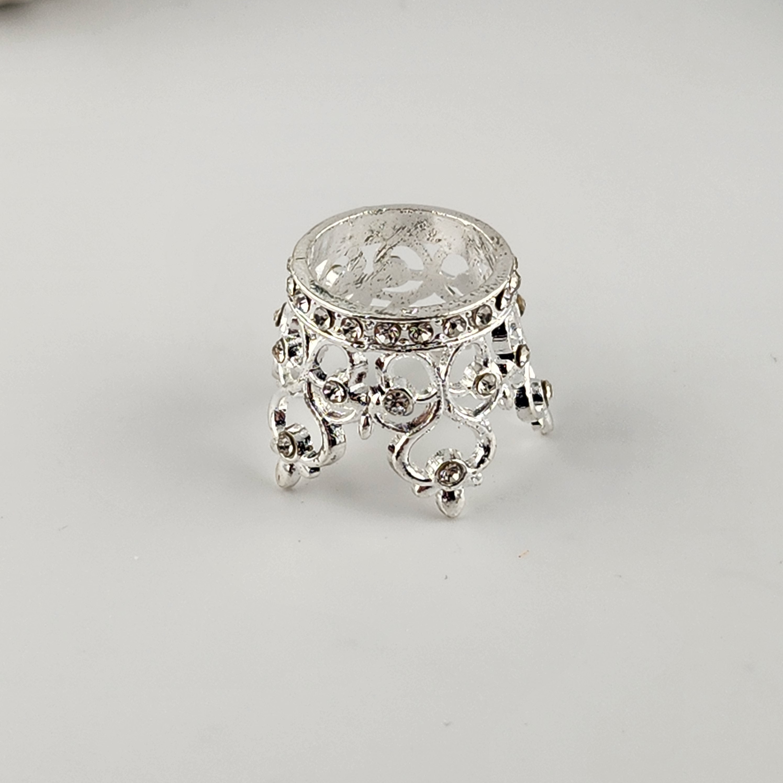 Silver Crown Sphere Stand (With Rhinestones)