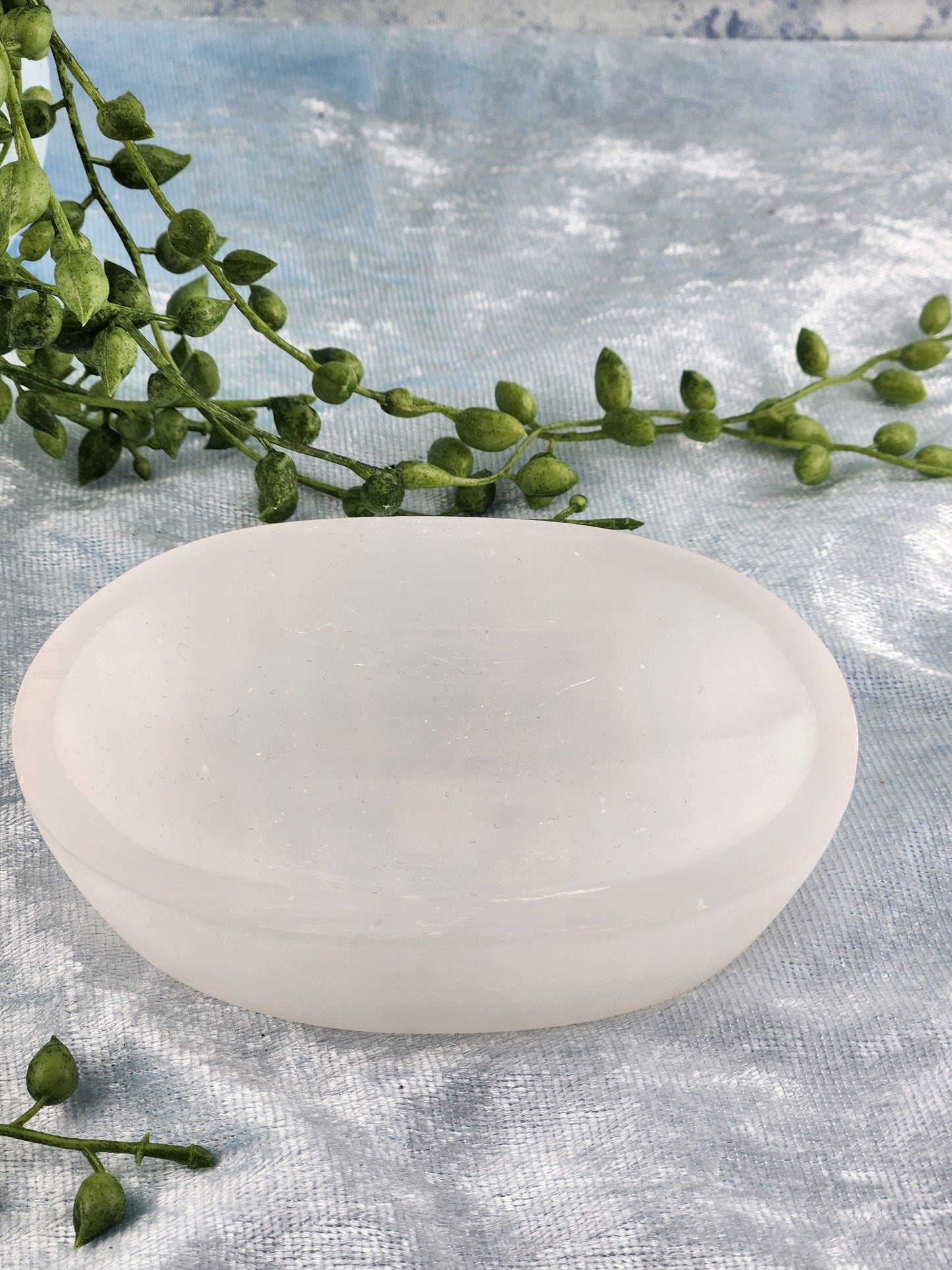 Selenite Oval Bowl