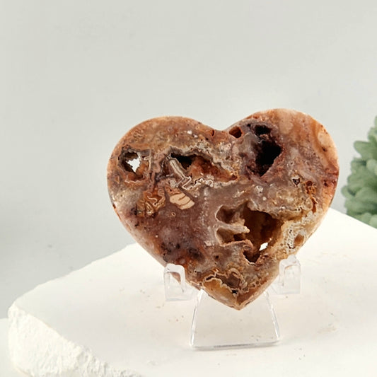 Pink Crazy Lace Agate Heart