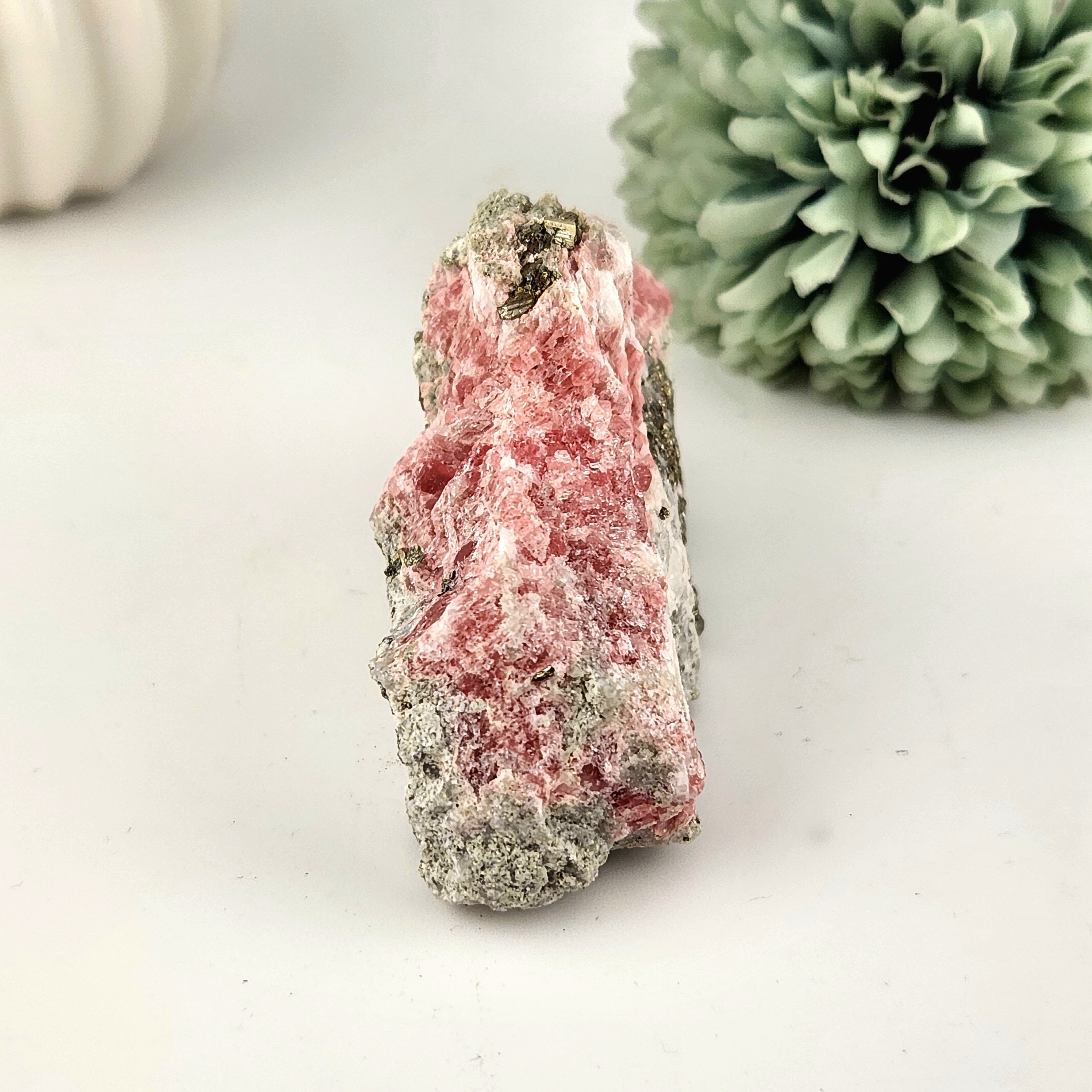 Rhodochrosite With Pyrite Raw Specimen
