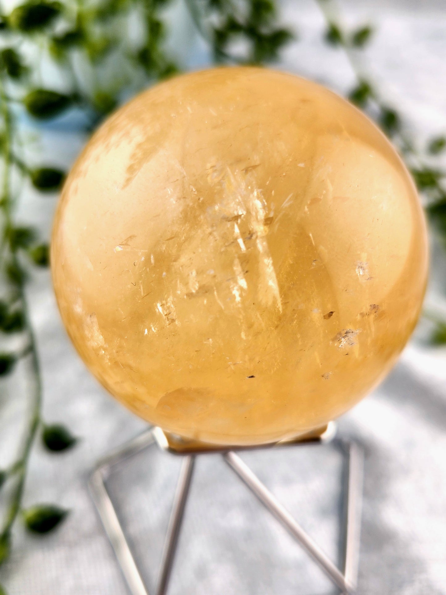 Honey Calcite Sphere