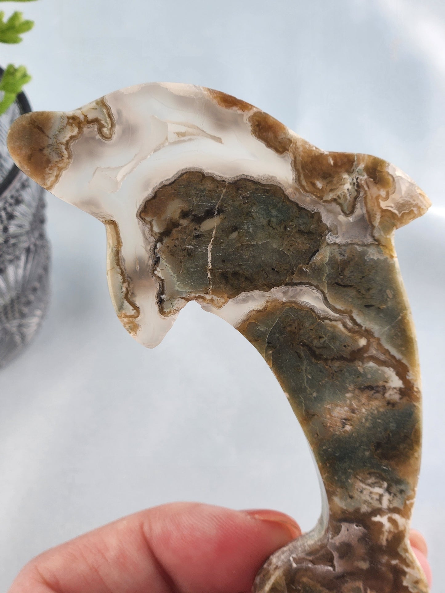 Moss Agate Dolphin