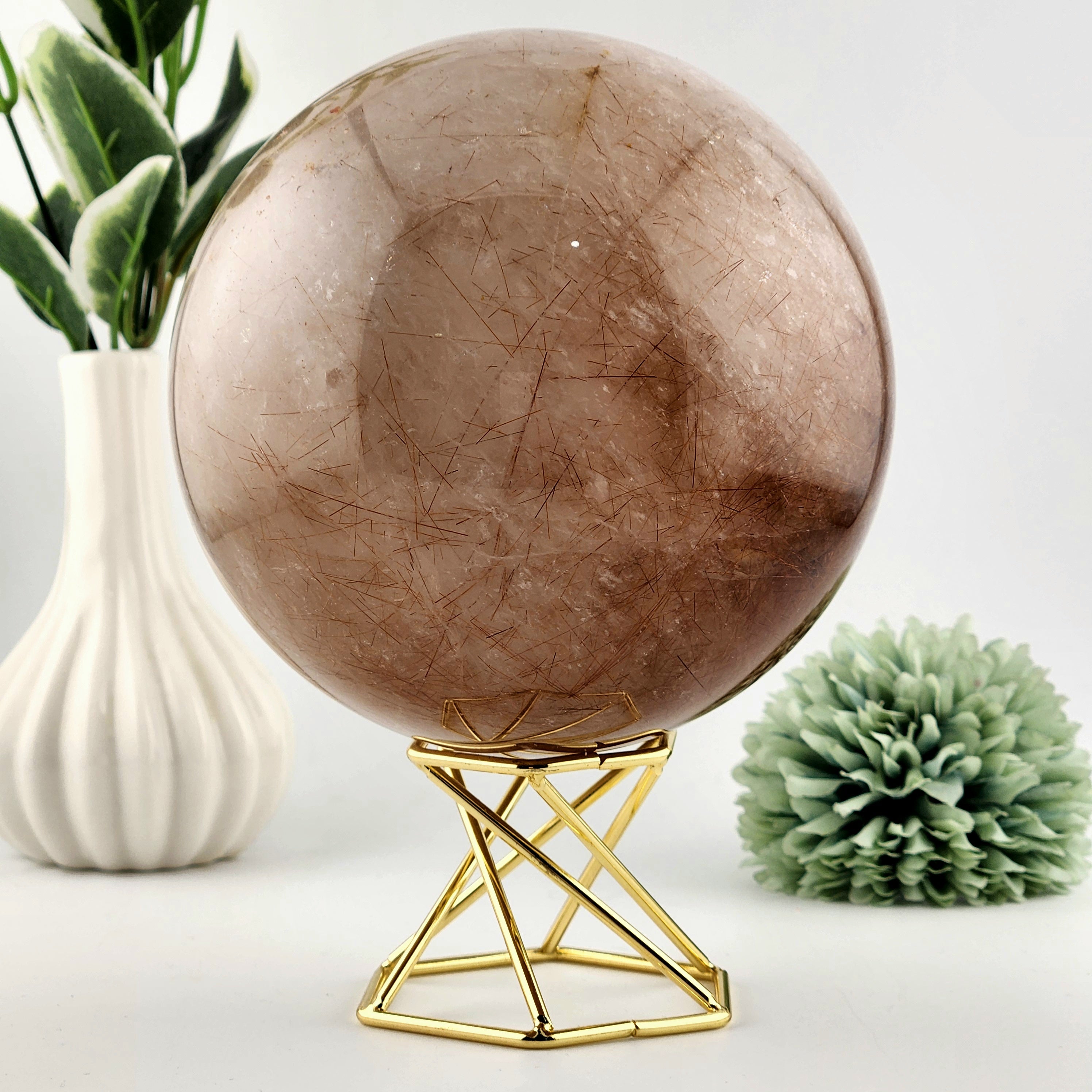 Copper Rutile Quartz Sphere