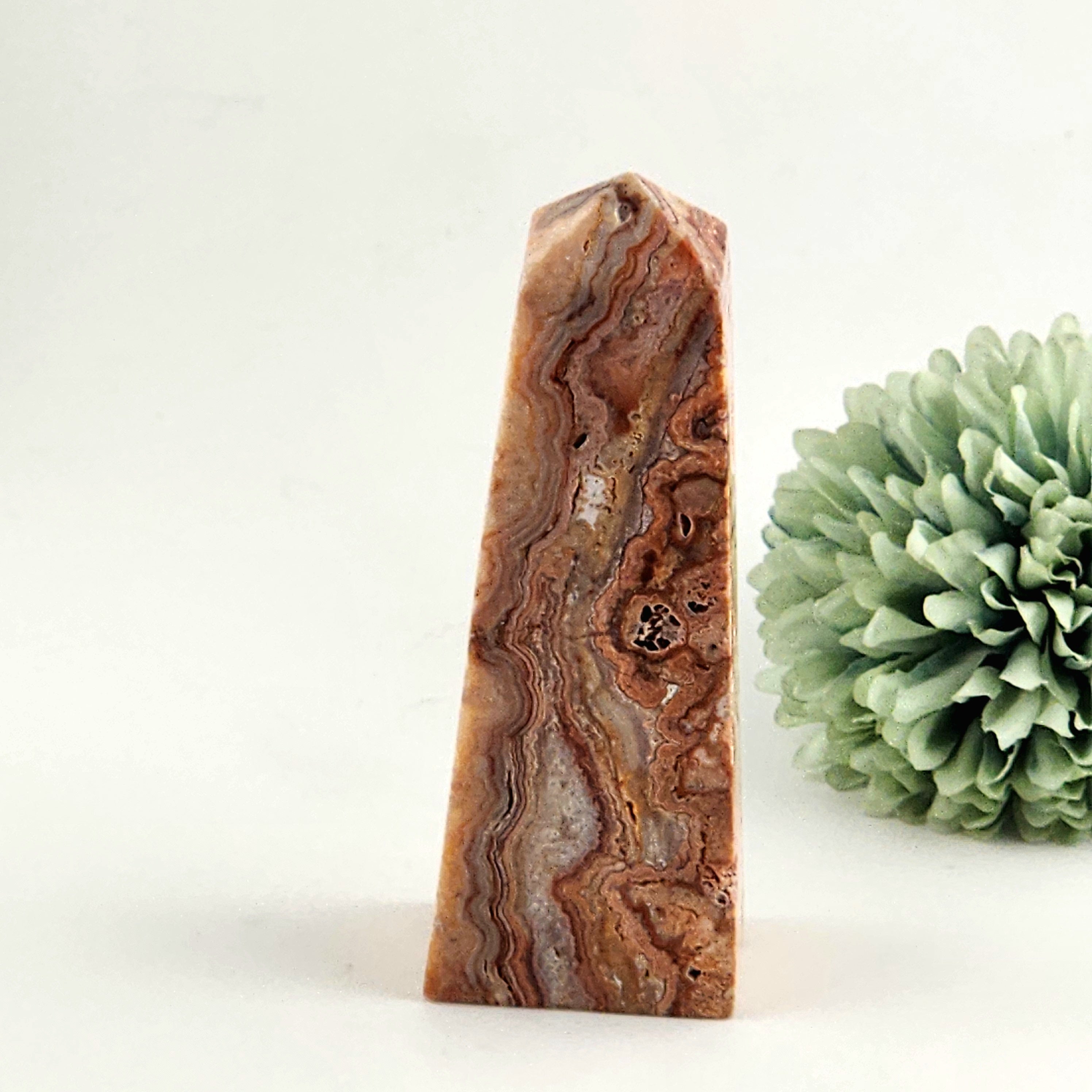 Pink Crazy Lacce Agate Tower