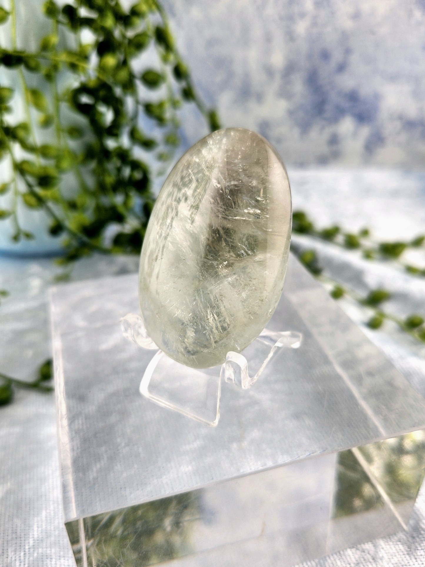 Prasiolite (Green Quartz) Palmstone