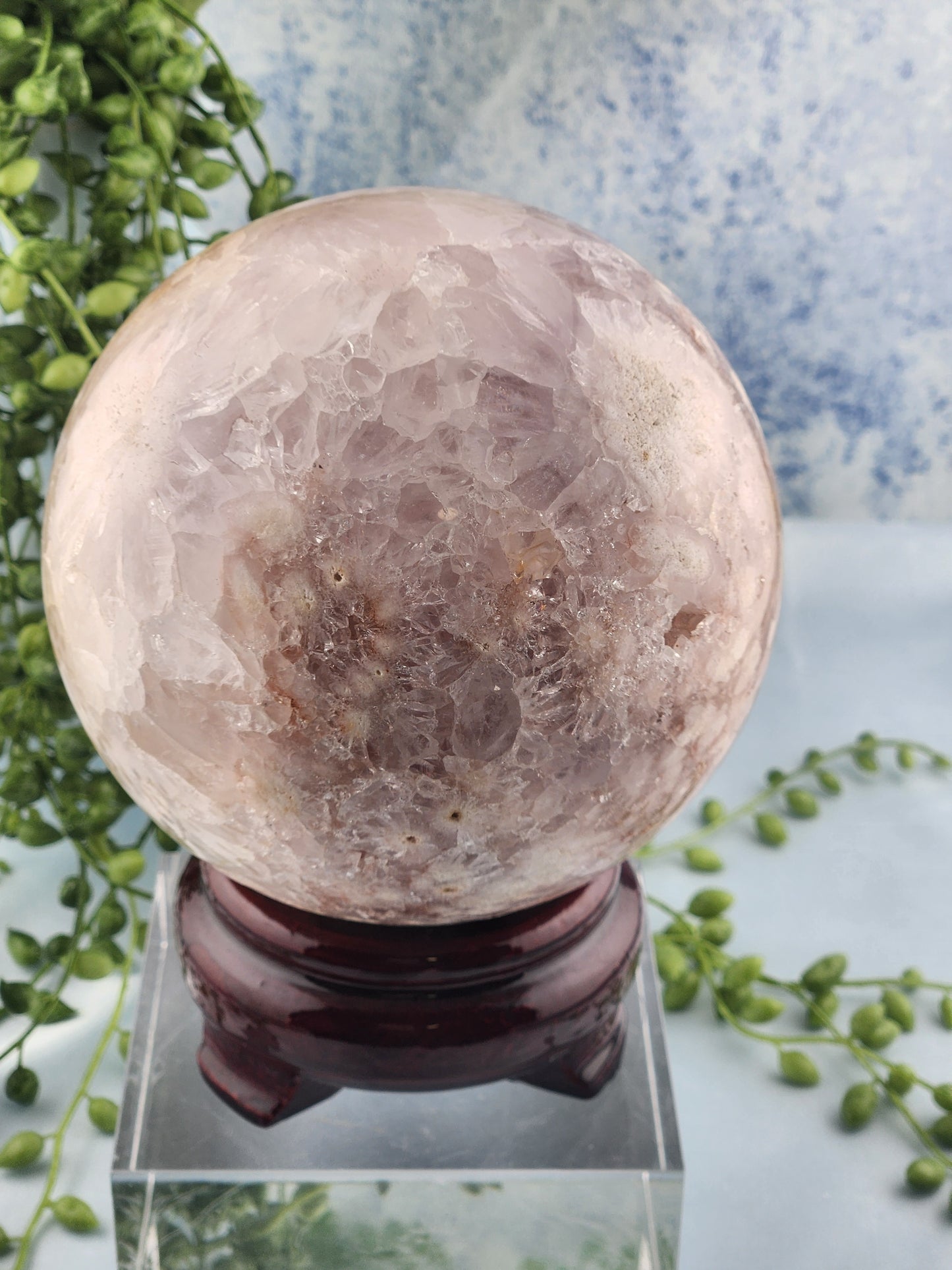 XL Pink Amethyst Flower Agate Sphere