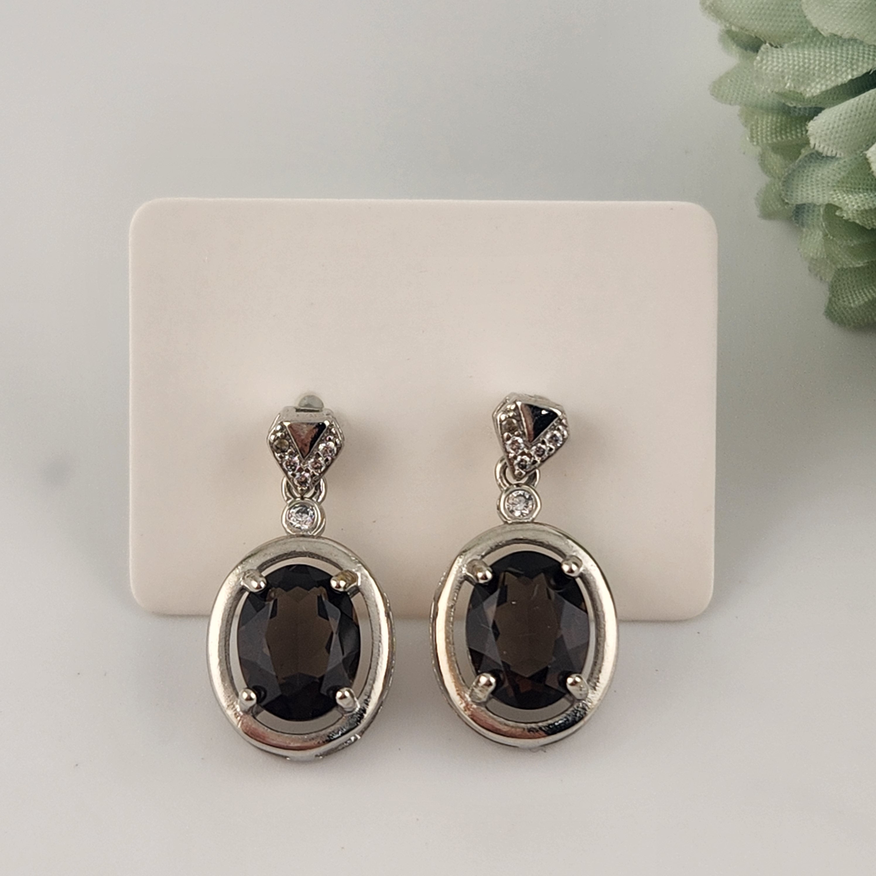 Smokey Quartz S925 Earrings
