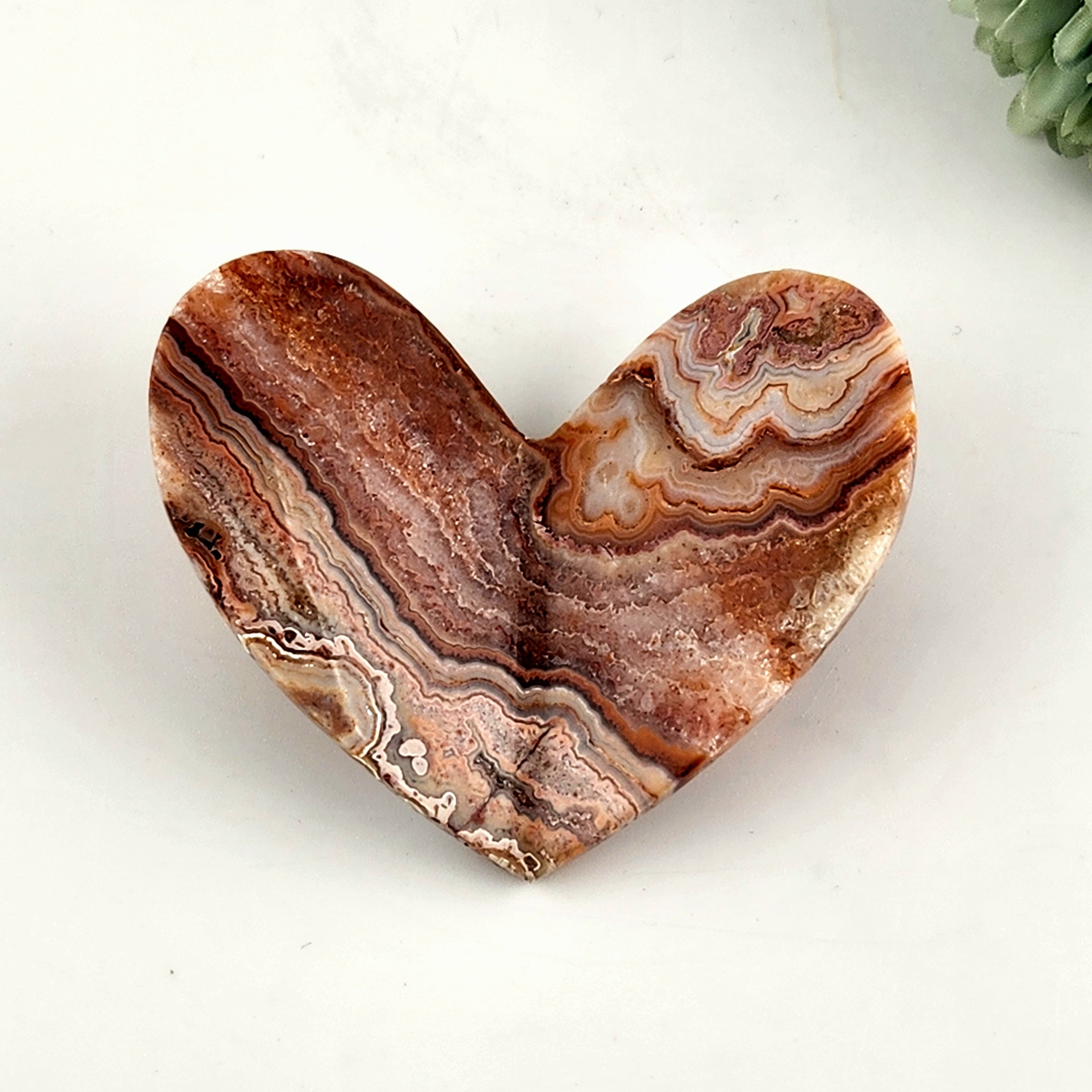 Pink Crazy Lace Agate 3D Heart