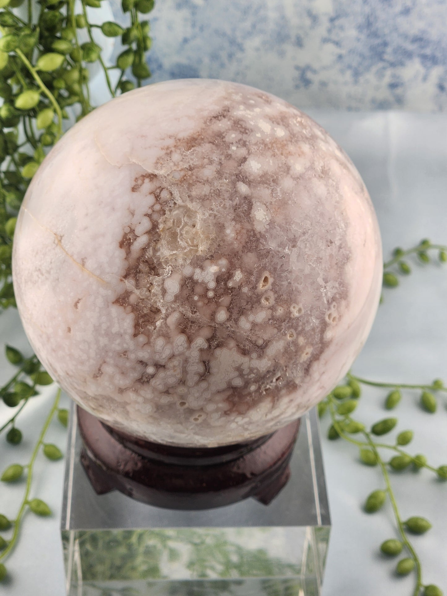 XL Pink Amethyst Flower Agate Sphere