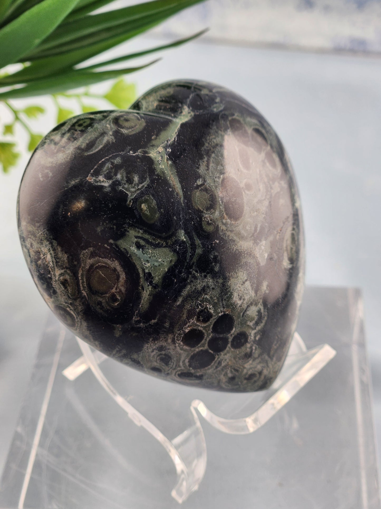 Kambaba Jasper Puffy Heart