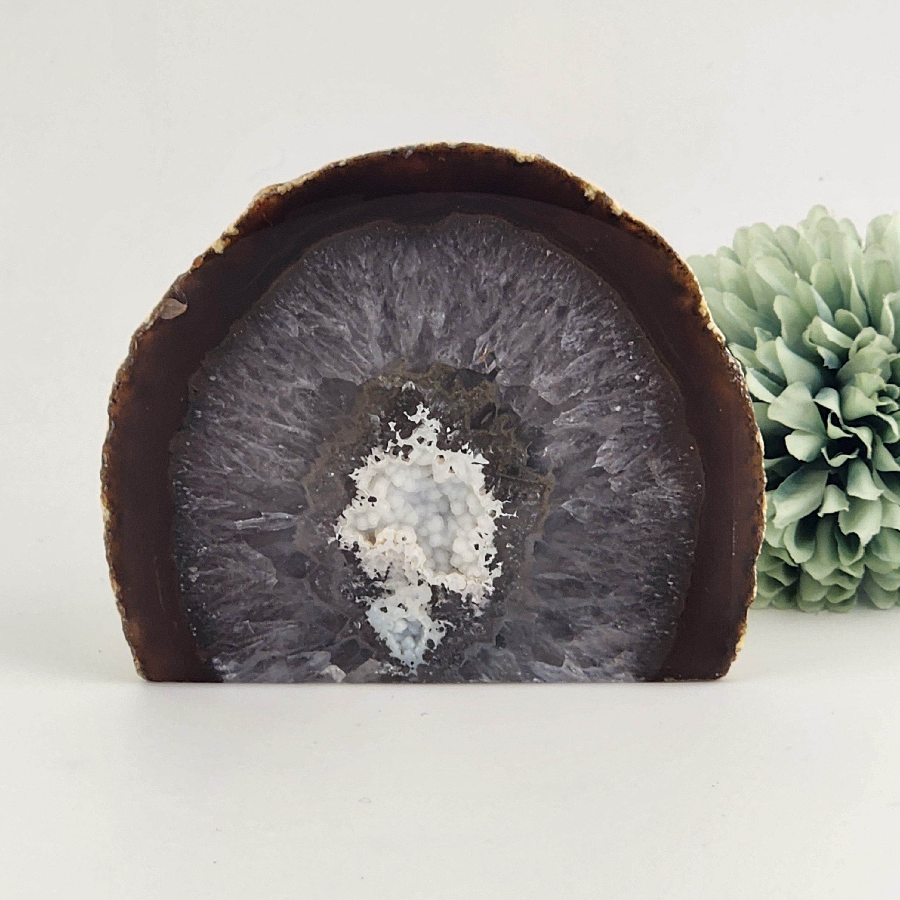 Agate Geode with Quartz Druzy