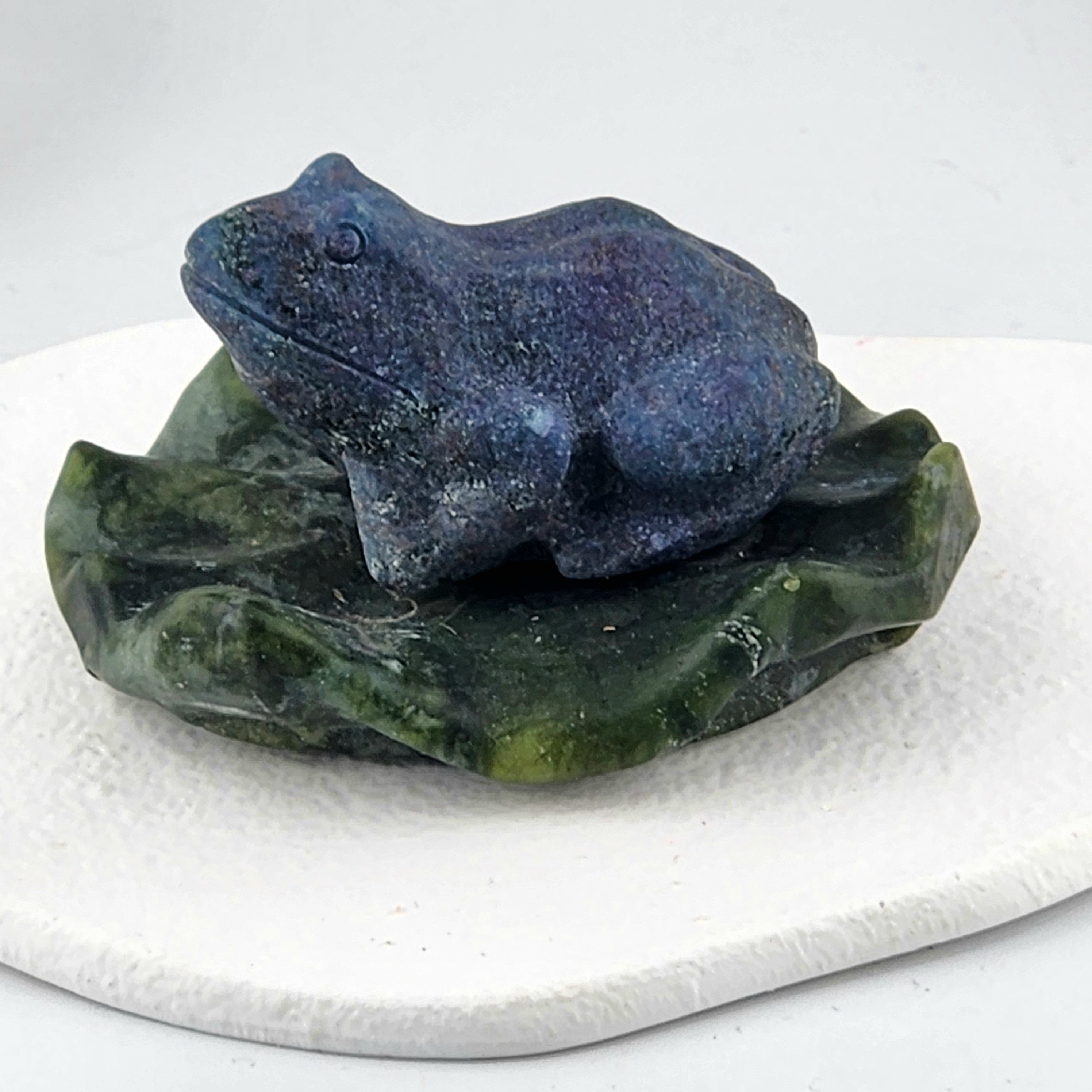 Ruby Fuchsite Frog On Leaf