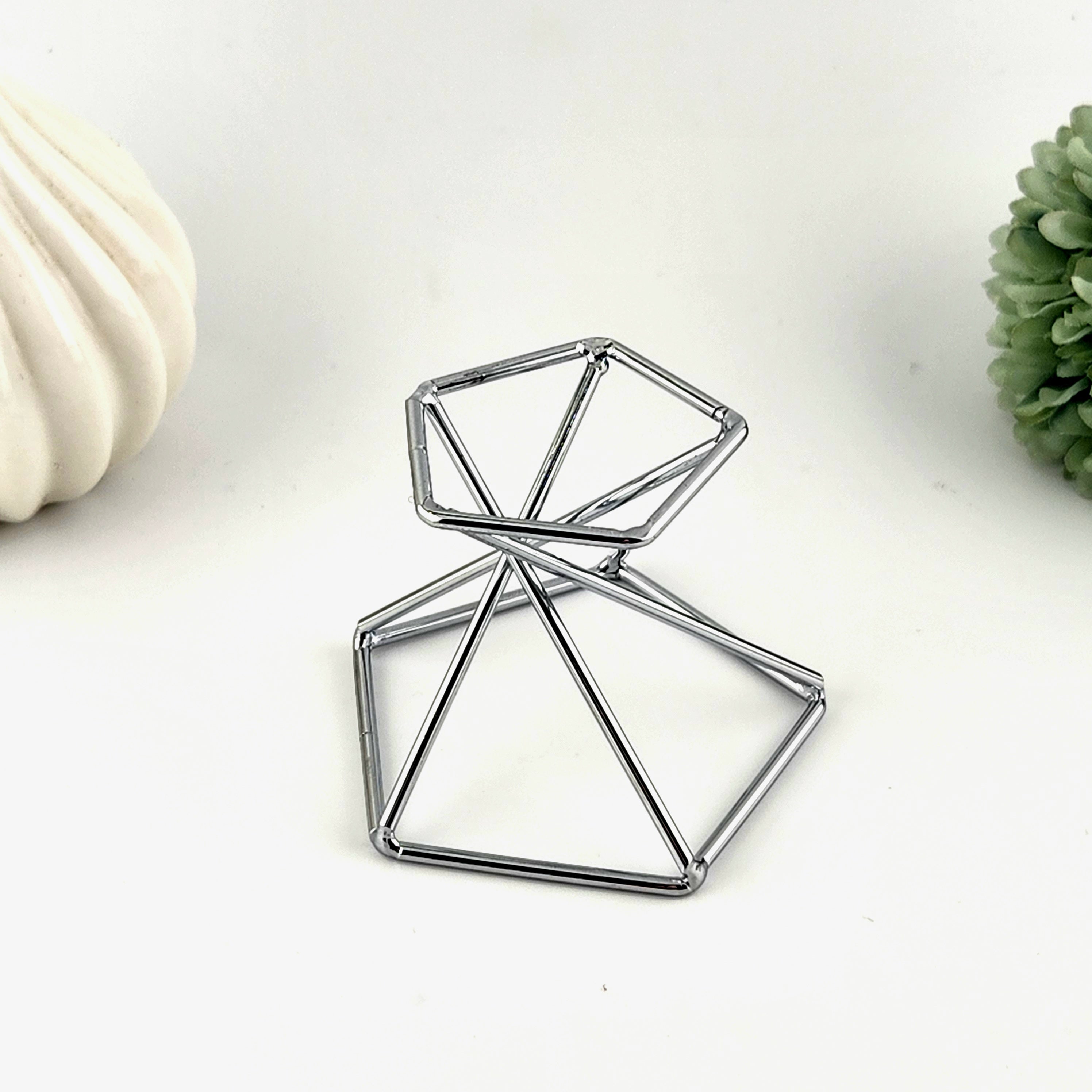 Silver Geometric Sphere Stand