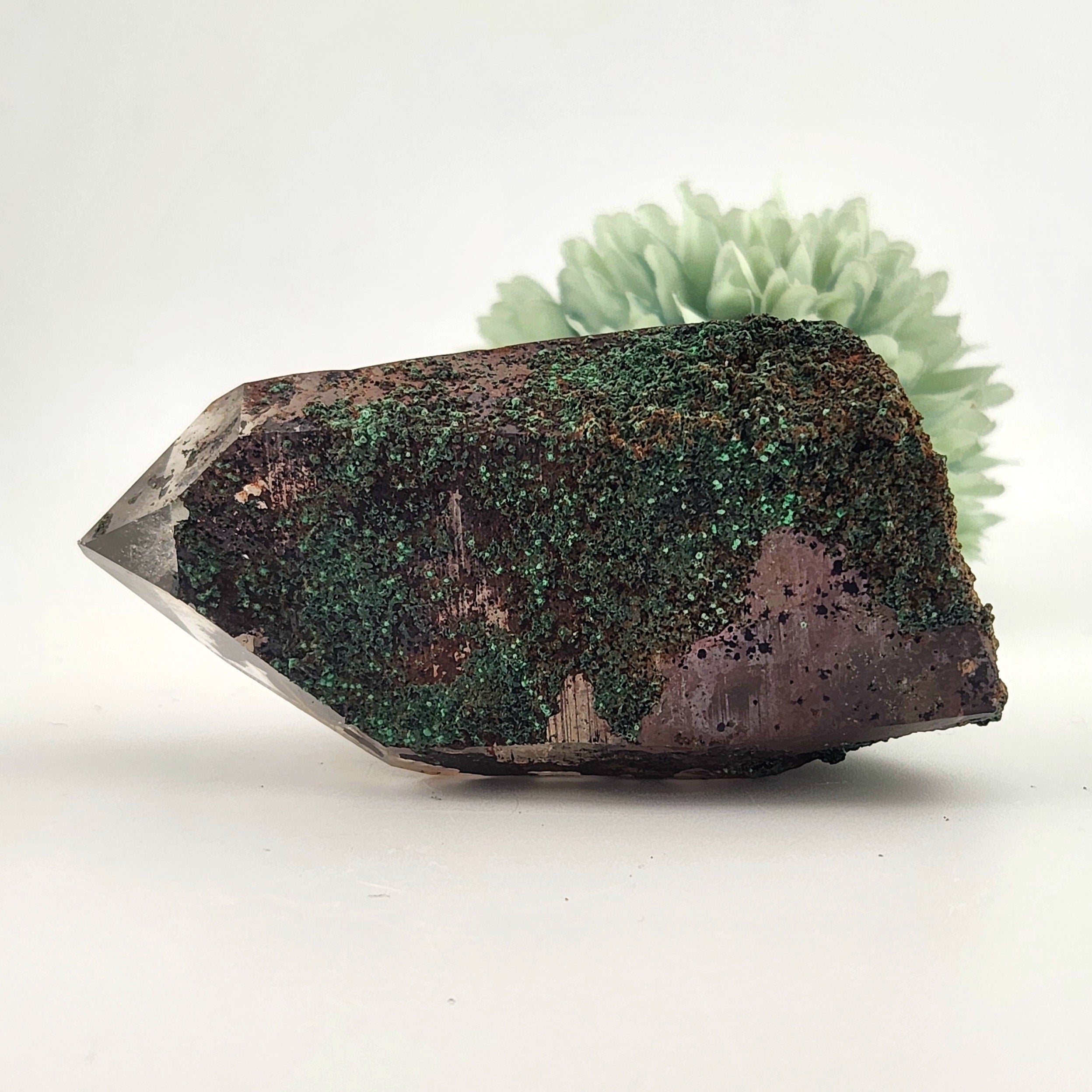 Malachite on Quartz