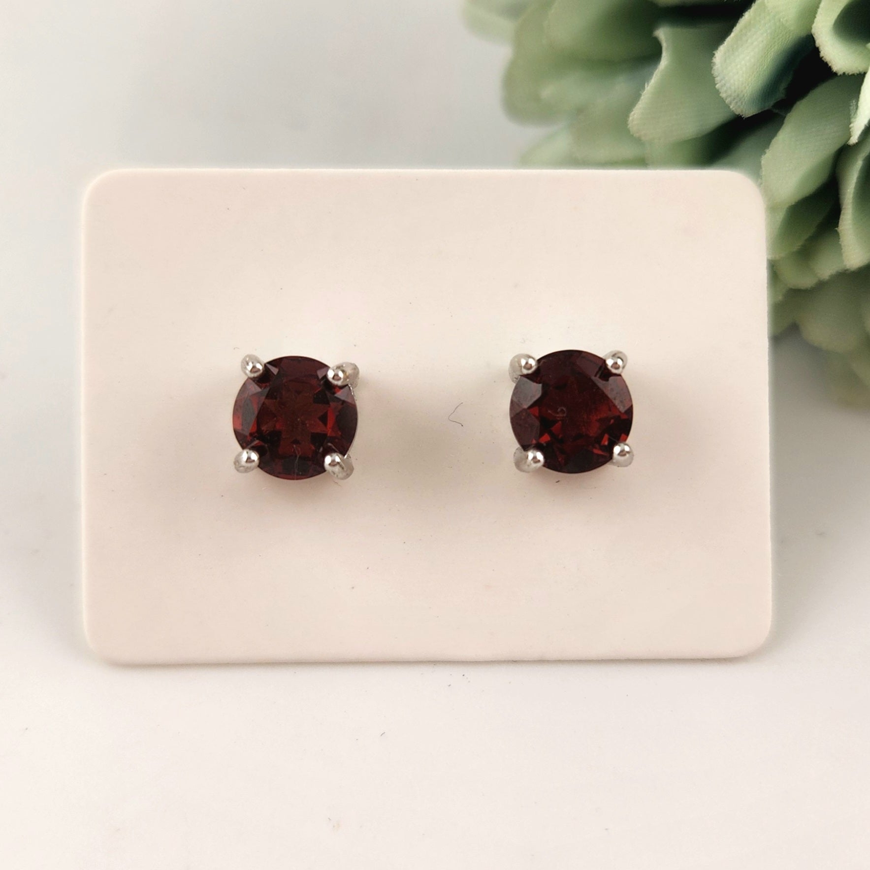 Garnet Stud Earrings