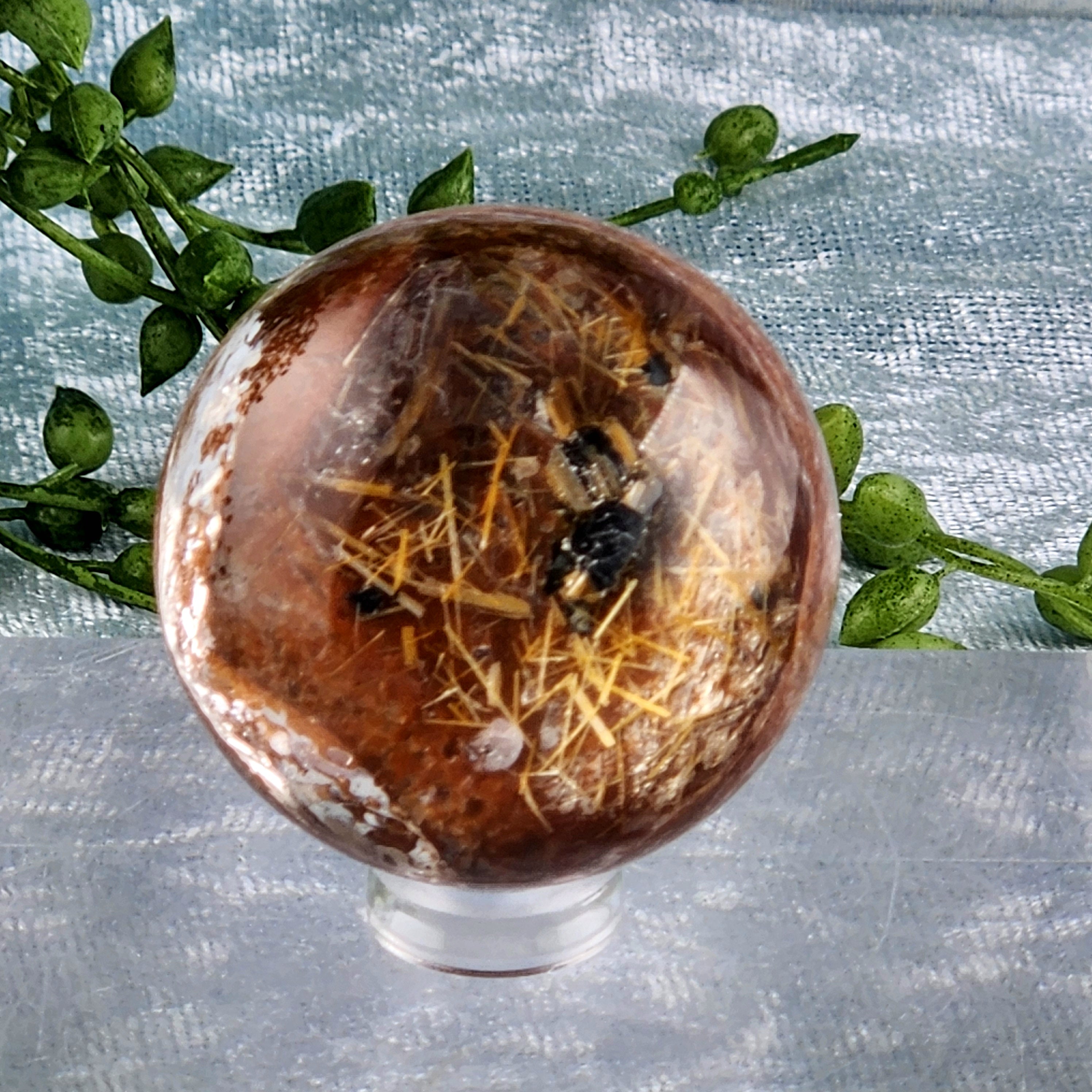Gold Rutile Sphere