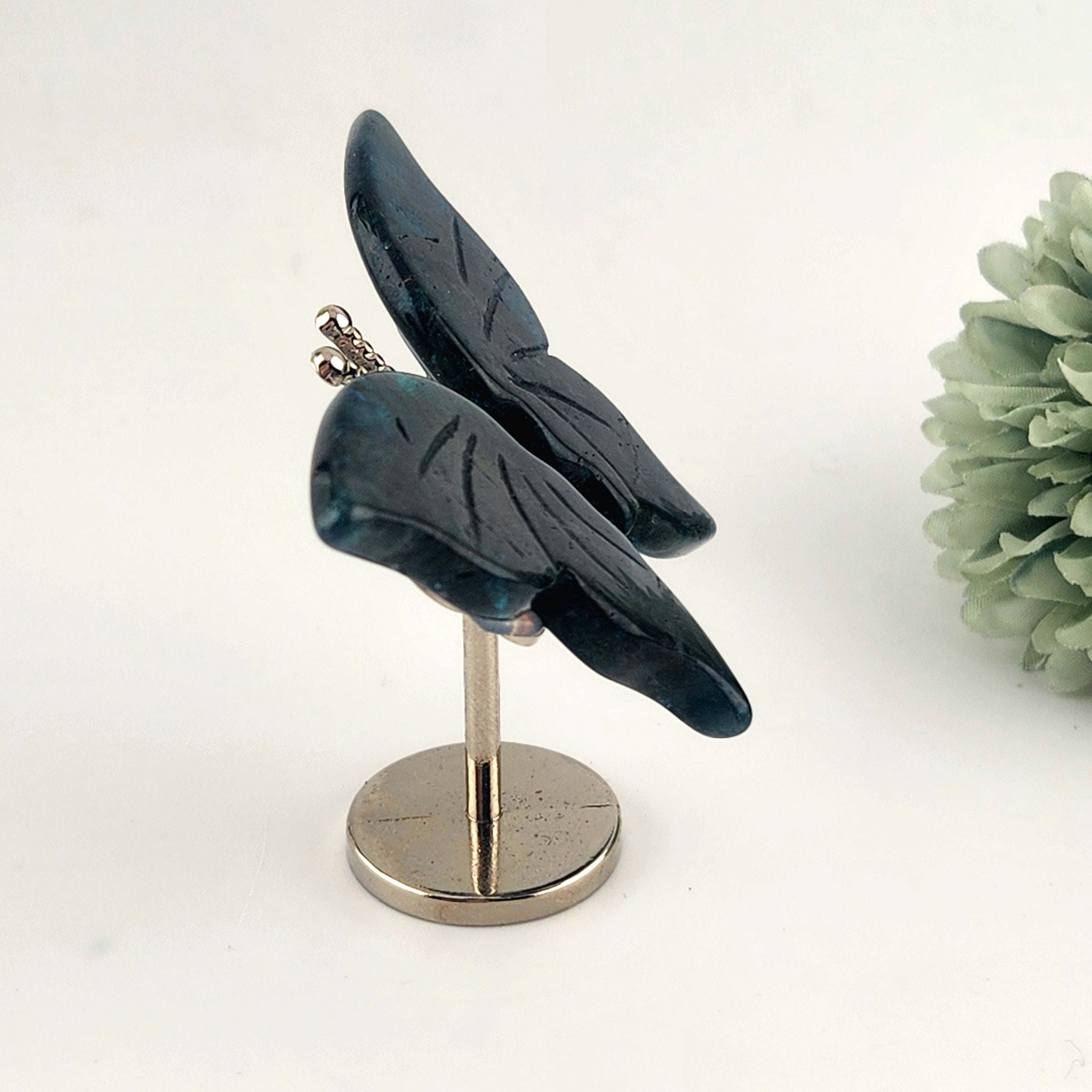 Blue Apatite Butterfly On Stand