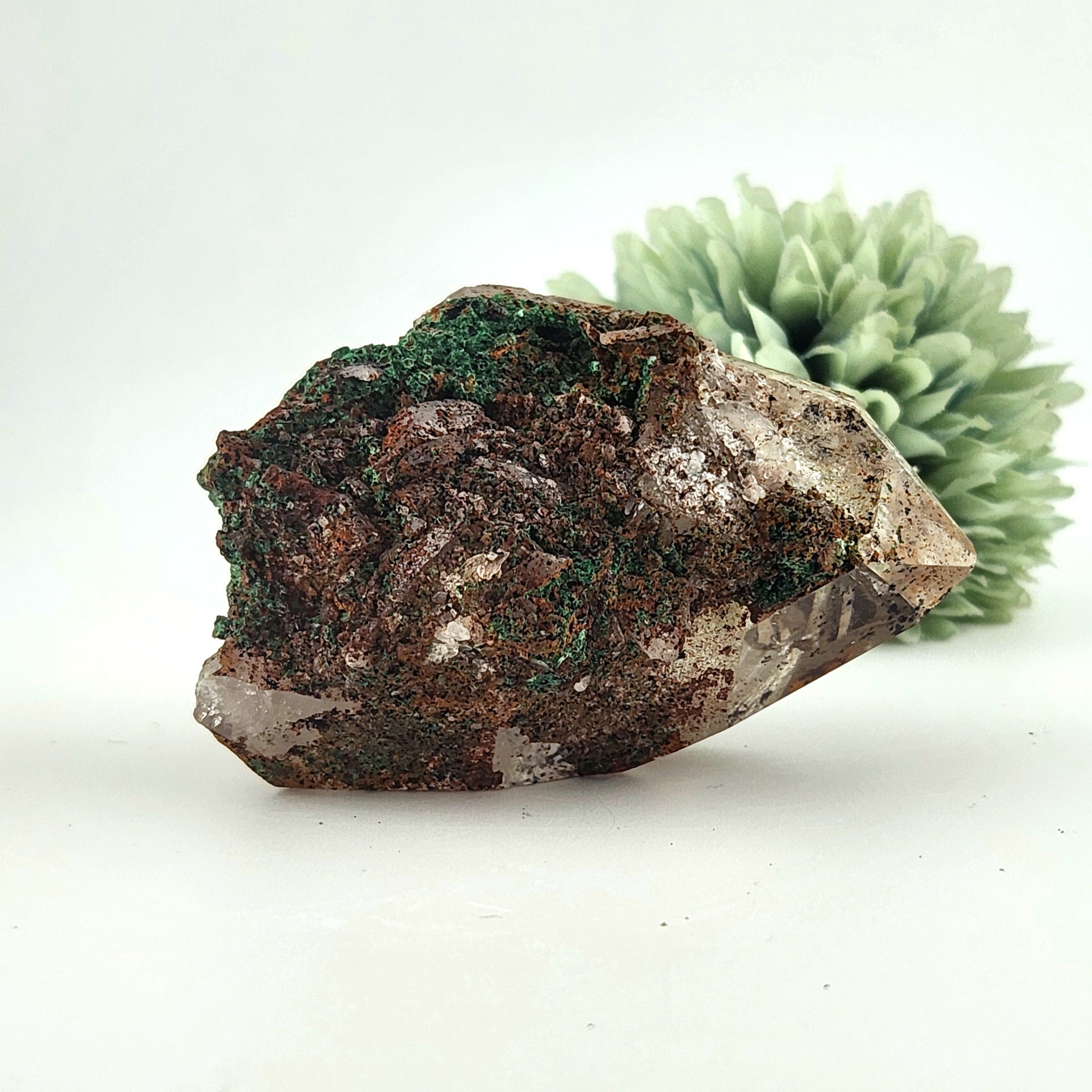 Malachite on Quartz