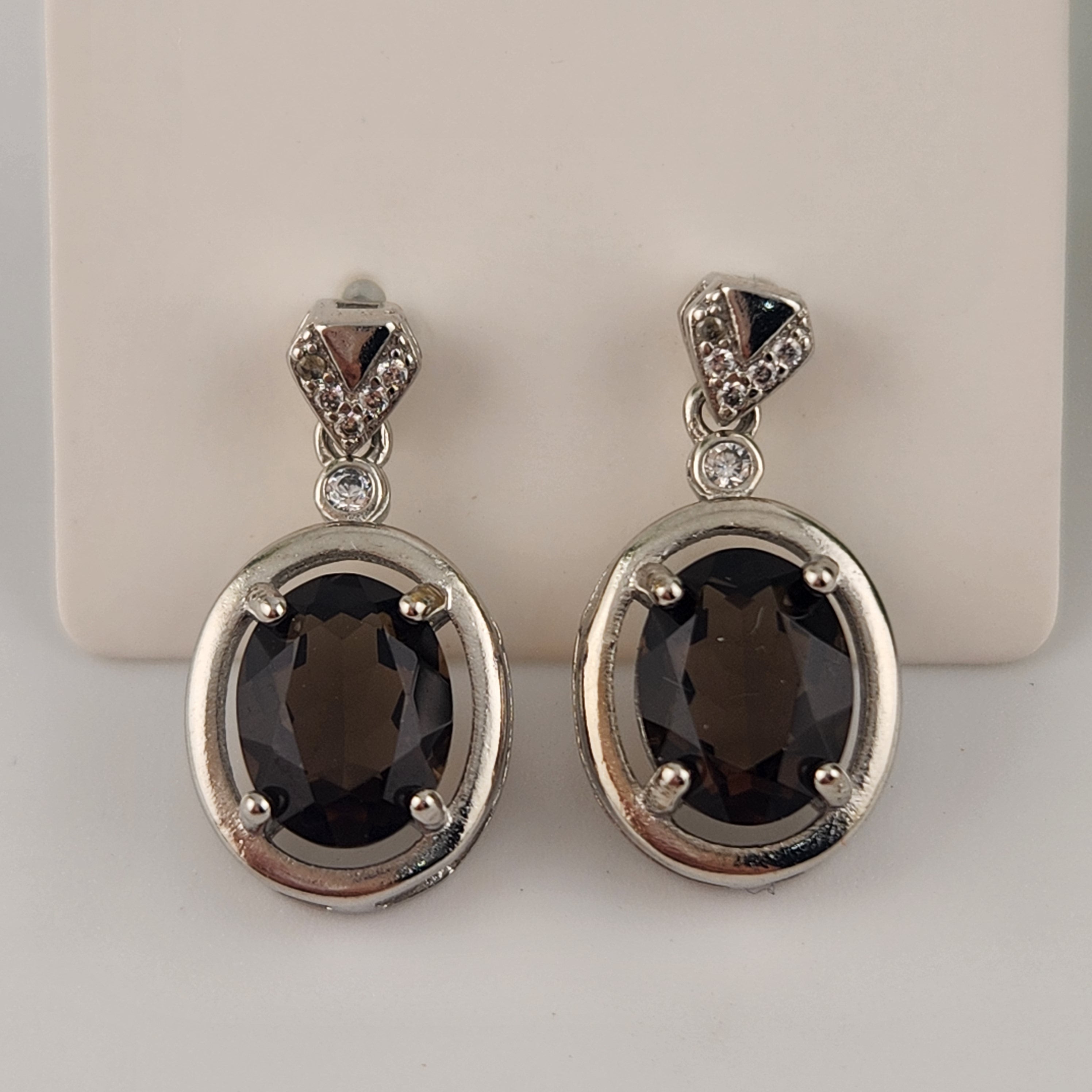 Smokey Quartz S925 Earrings