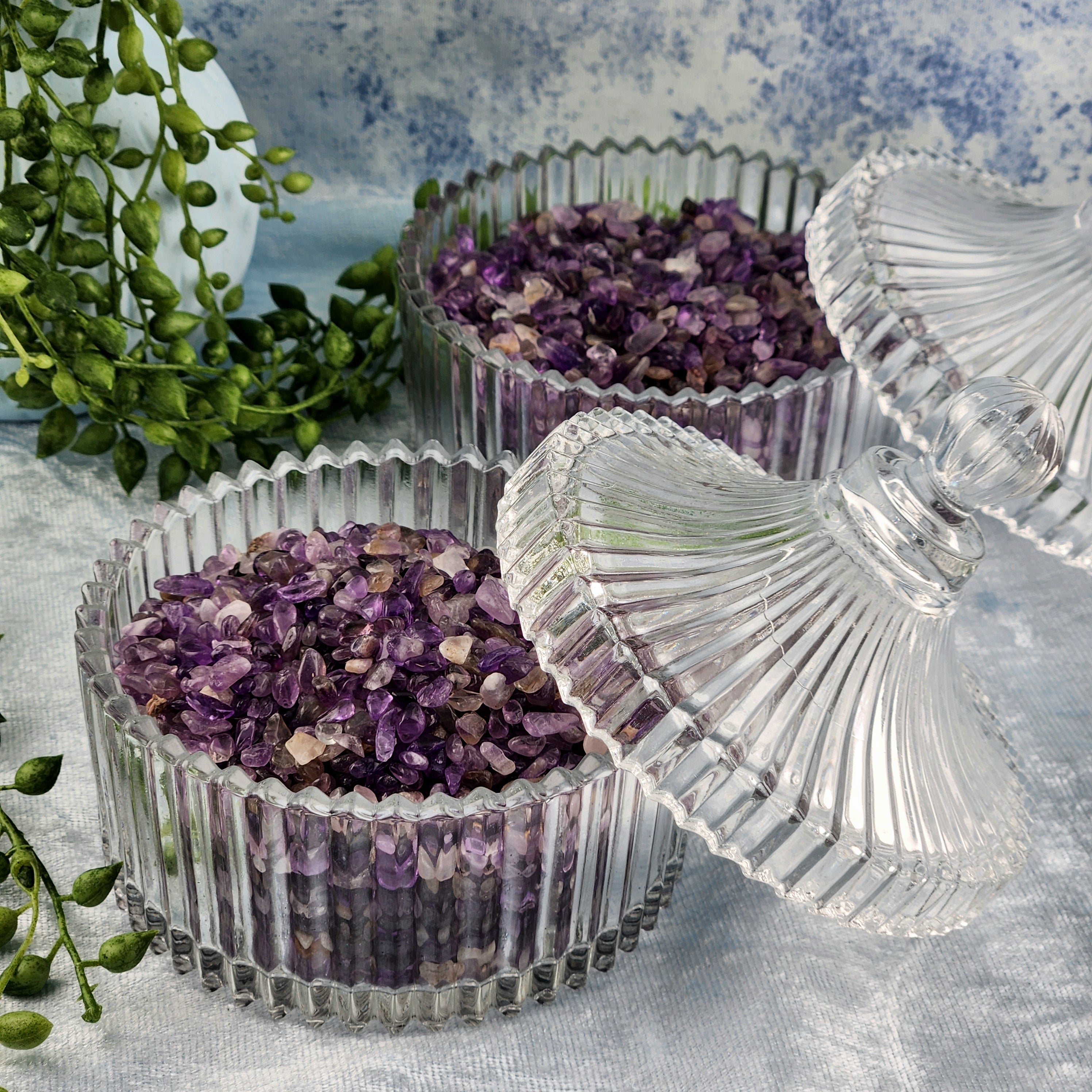 Amethyst Crystal Chips In Glass Jar