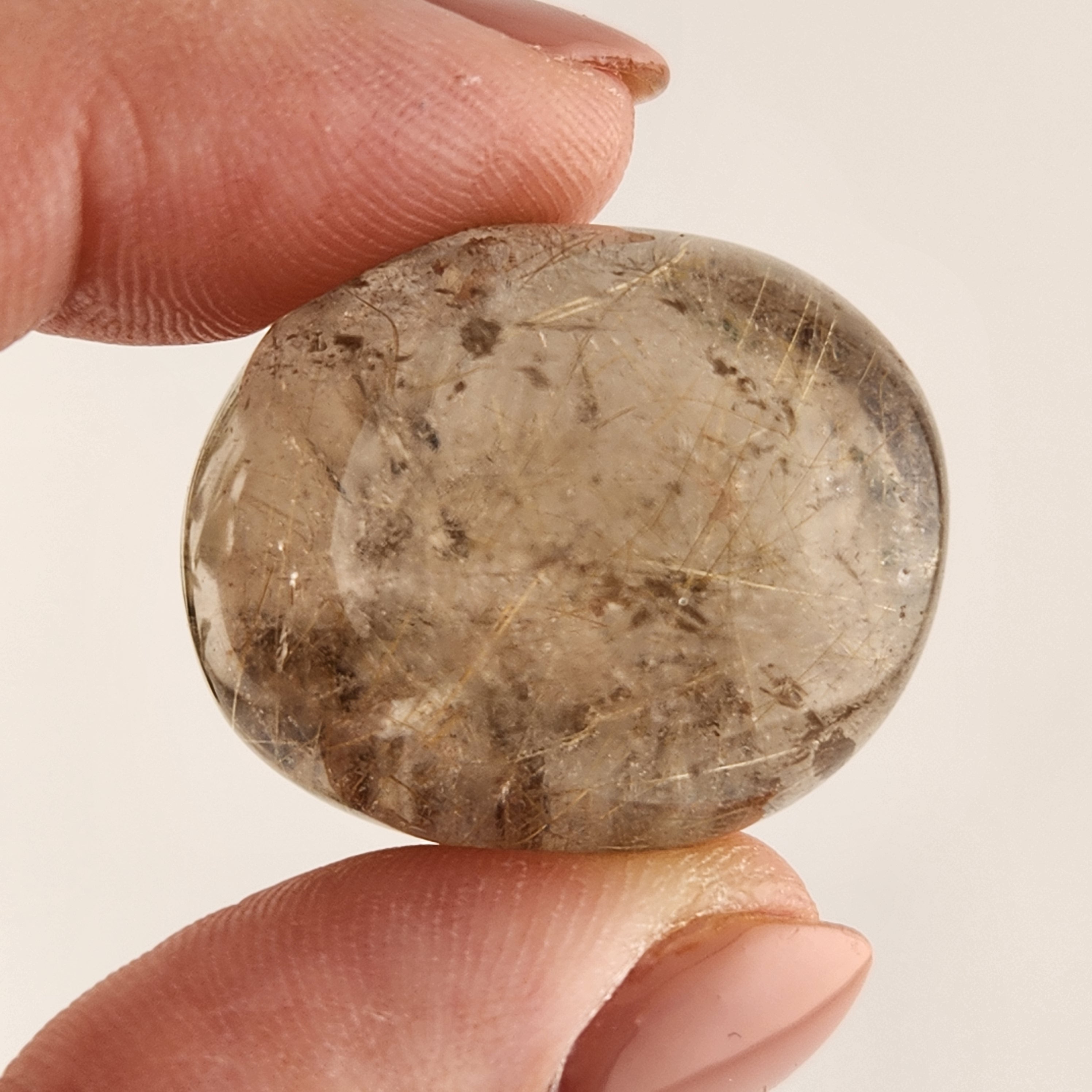Gold Rutilated Smokey Quartz Tumble