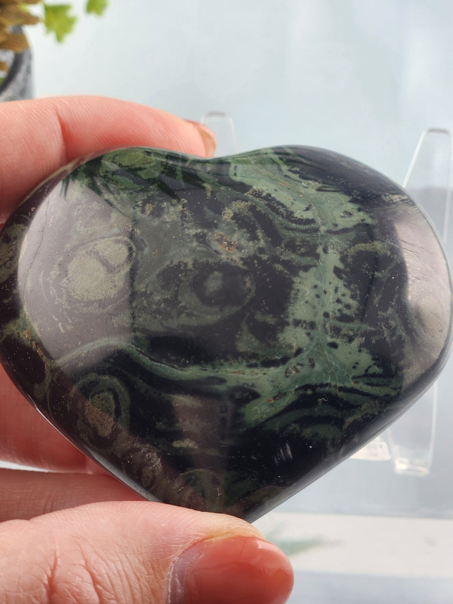 Kambaba Jasper Puffy Heart