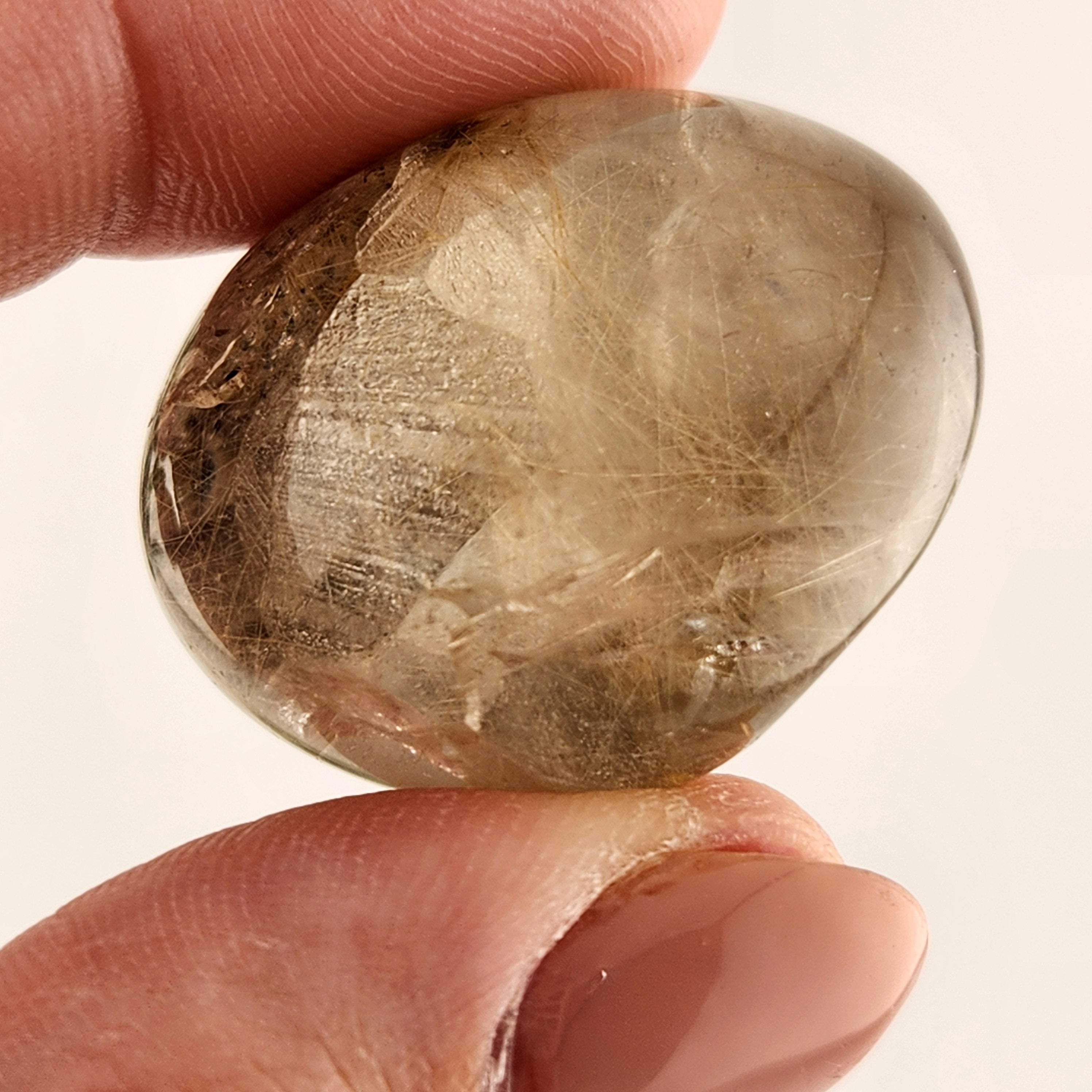 Gold Rutilated Smokey Quartz Tumble