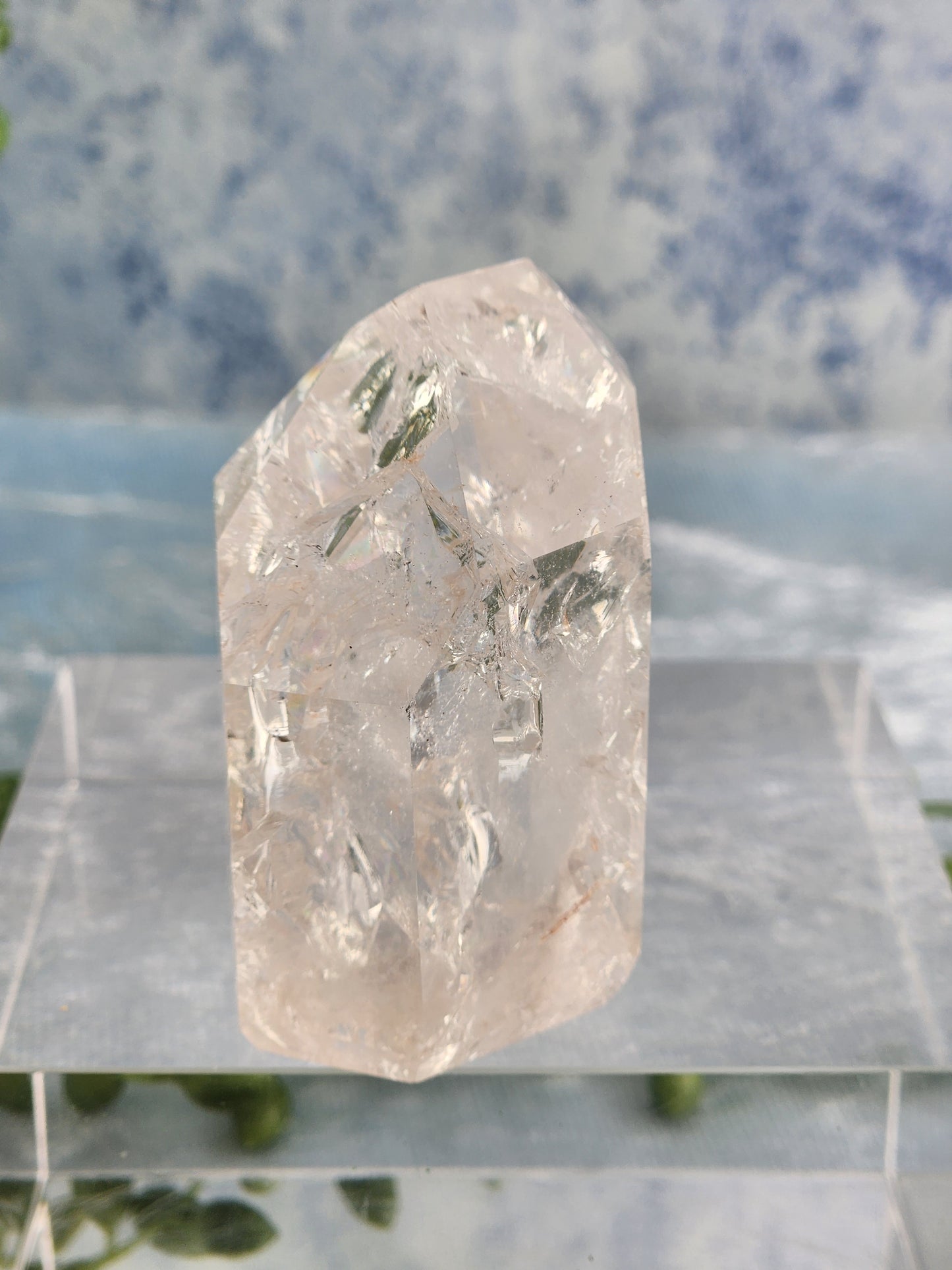 Crackle Clear Quartz Tower