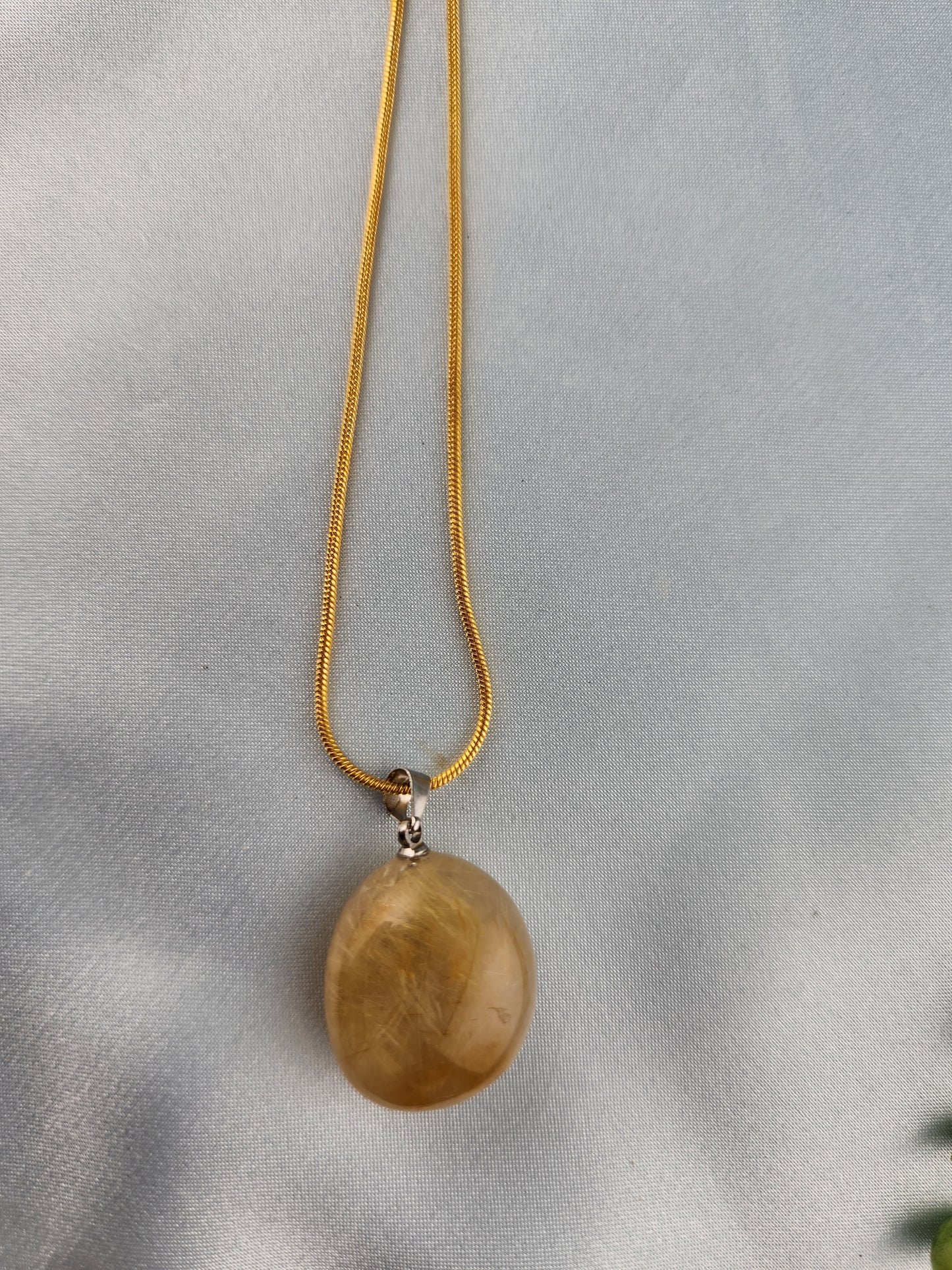 Gold Rutile Tumble Pendant