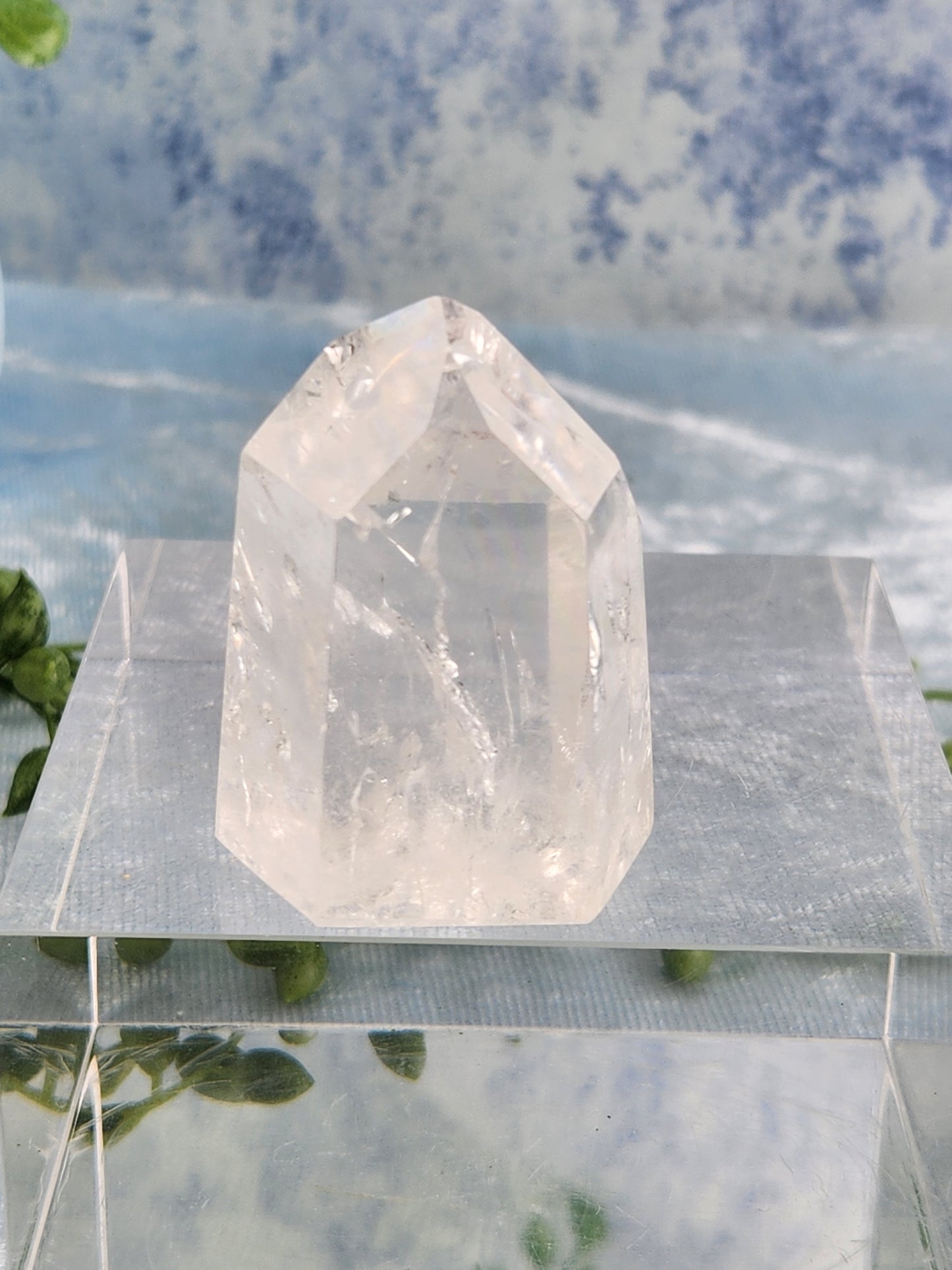 Crackle Clear Quartz Tower