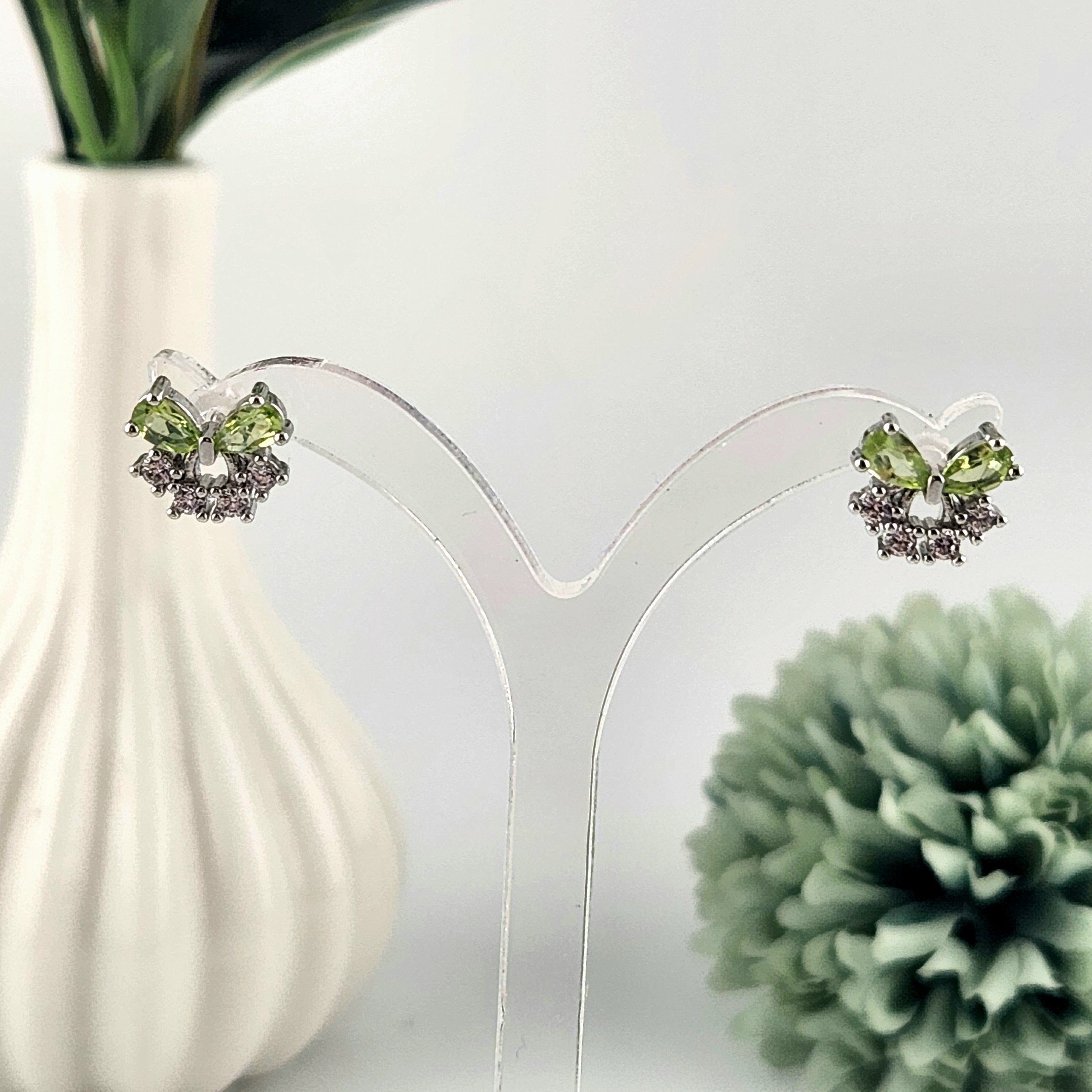 Peridot Bow Earrings - S925