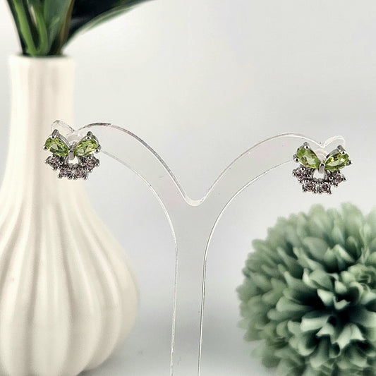 Peridot Bow Earrings - S925