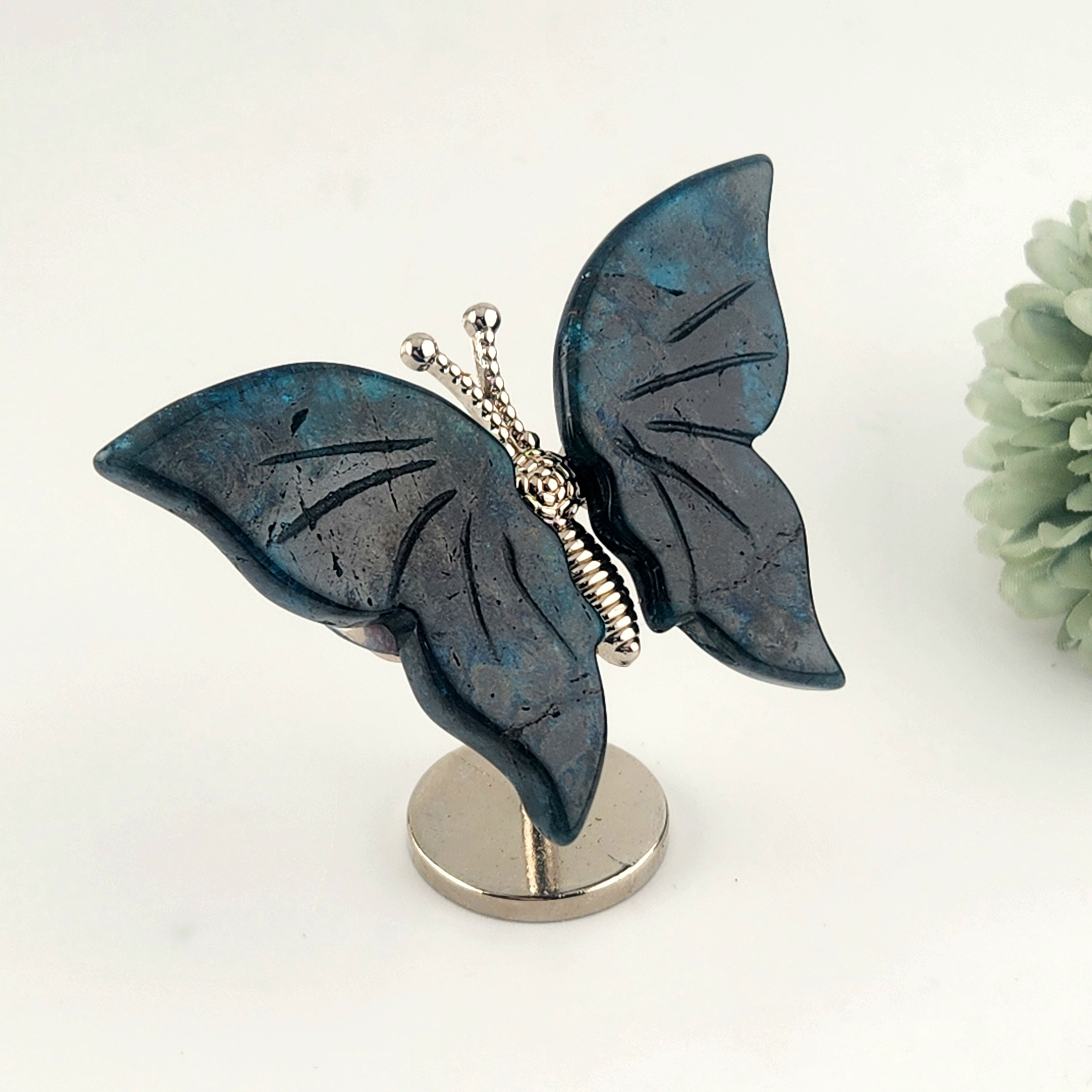 Blue Apatite Butterfly On Stand