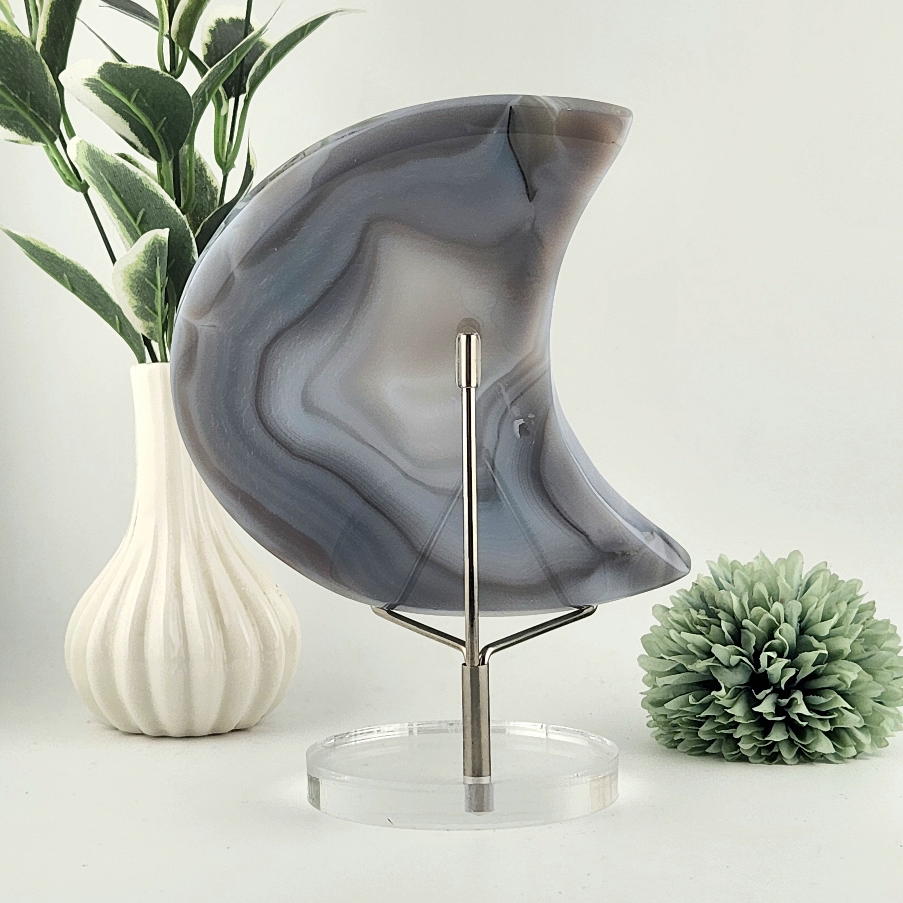 Druzy Agate Moon *Misfit - Scratch Marks In Polish*