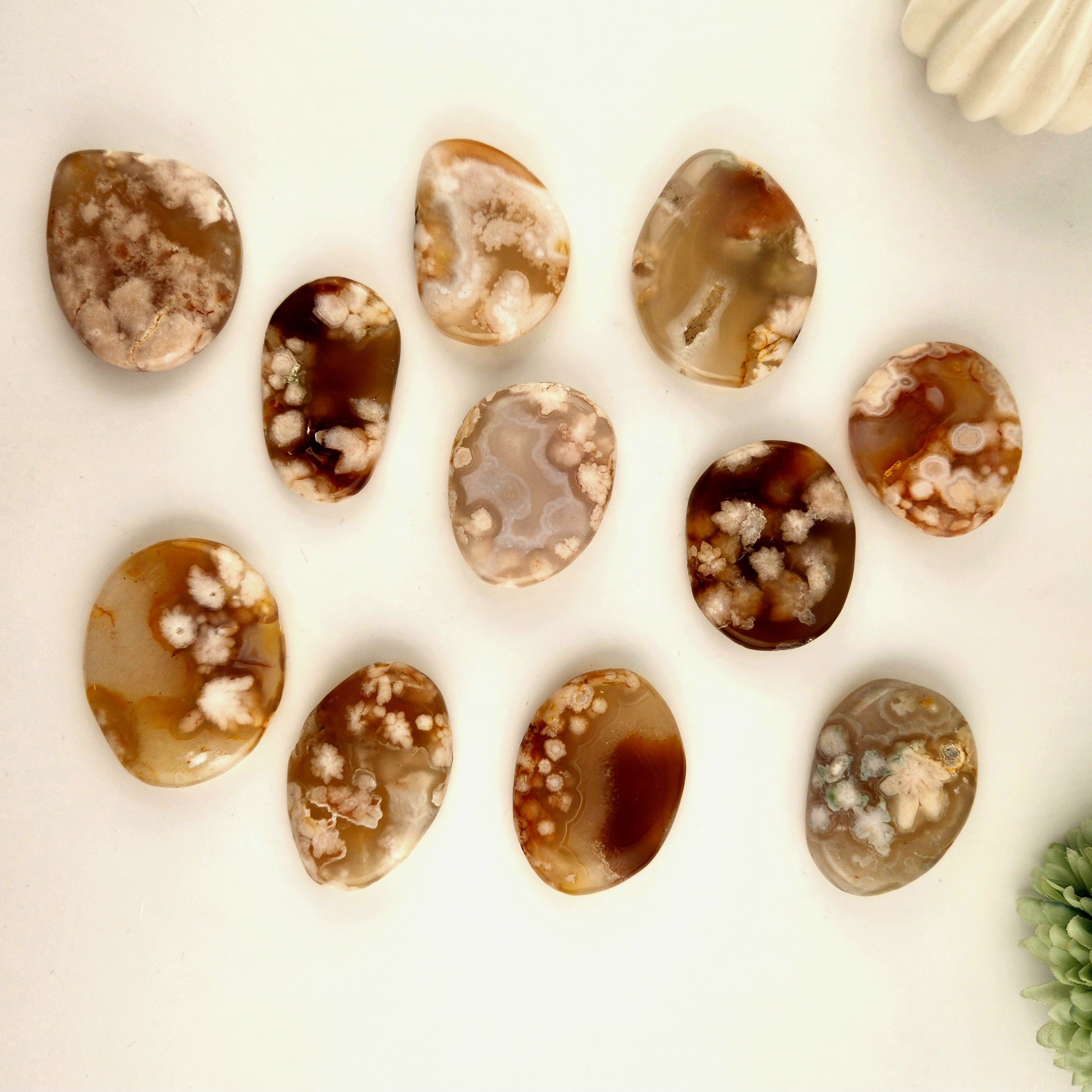 Flower Agate Flat Stone