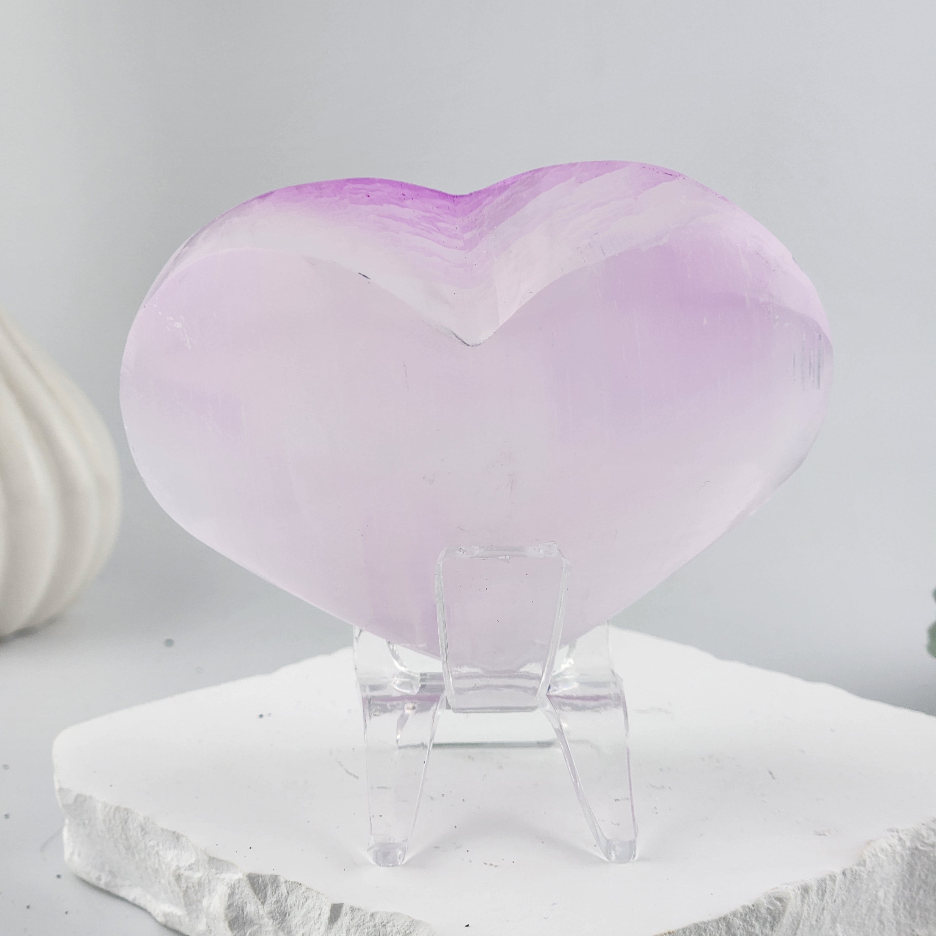 Selenite Angel Wing Heart