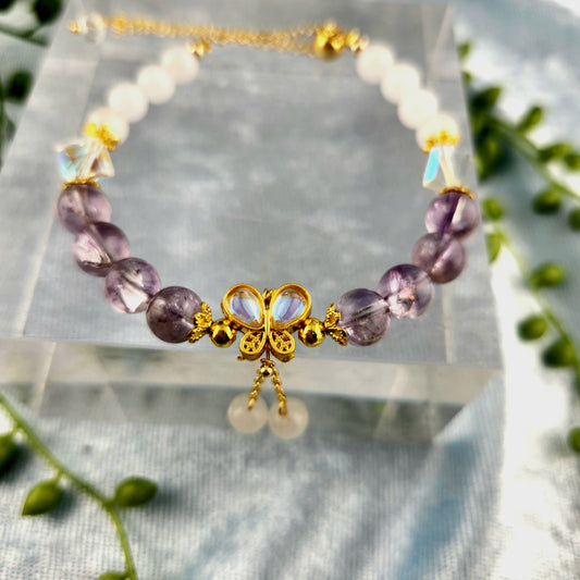 Amethyst + Clear Quartz Bracelet