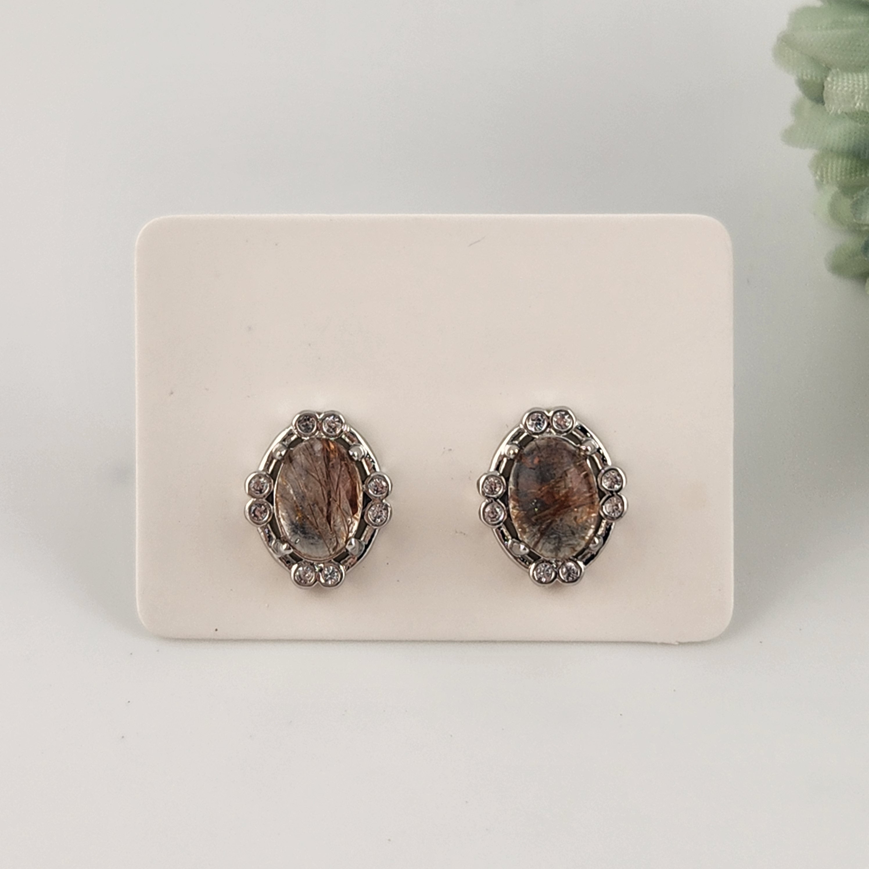 Copper Rutile Quartz S925 Earrings