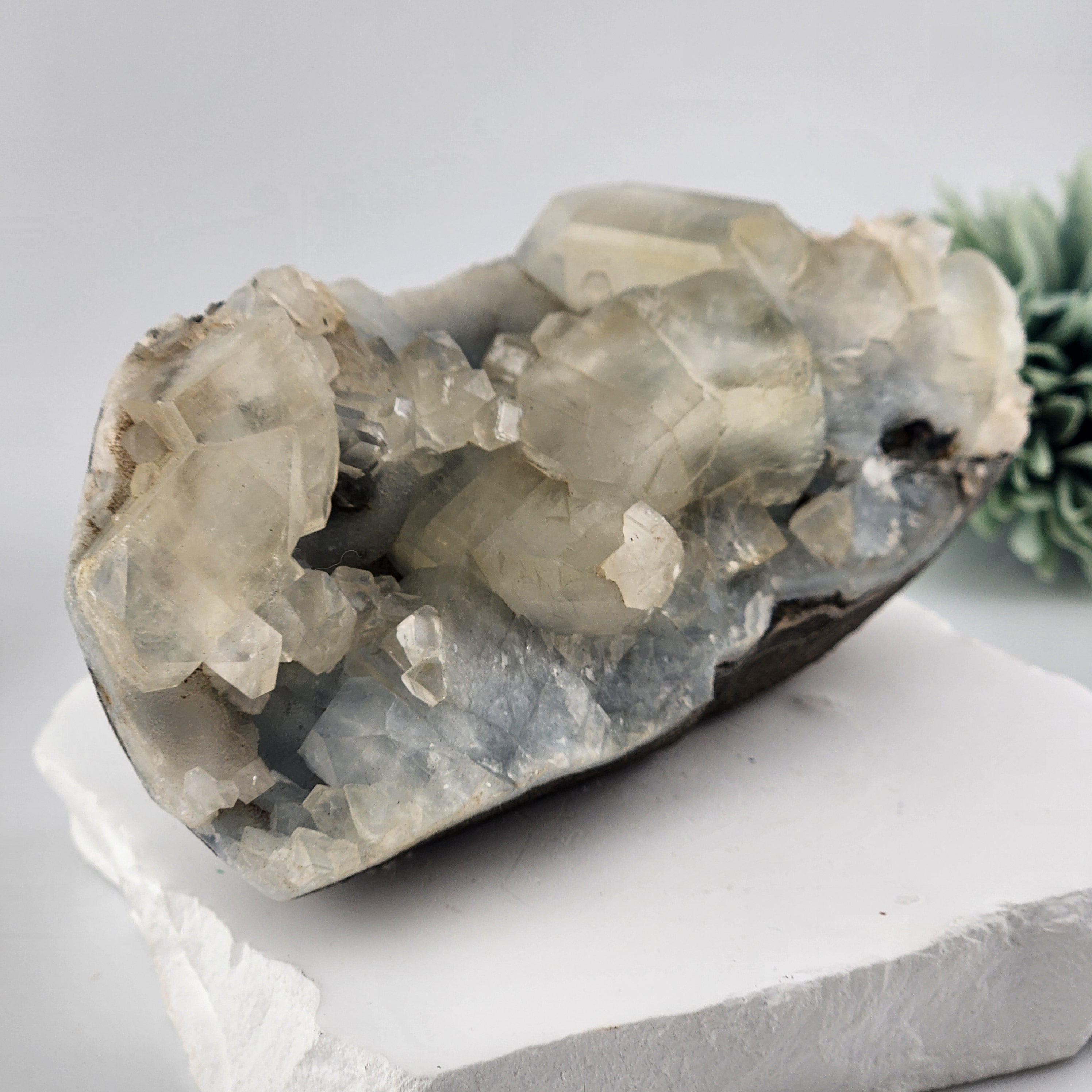 Blue Chalcedony with apophyllite  Specimen