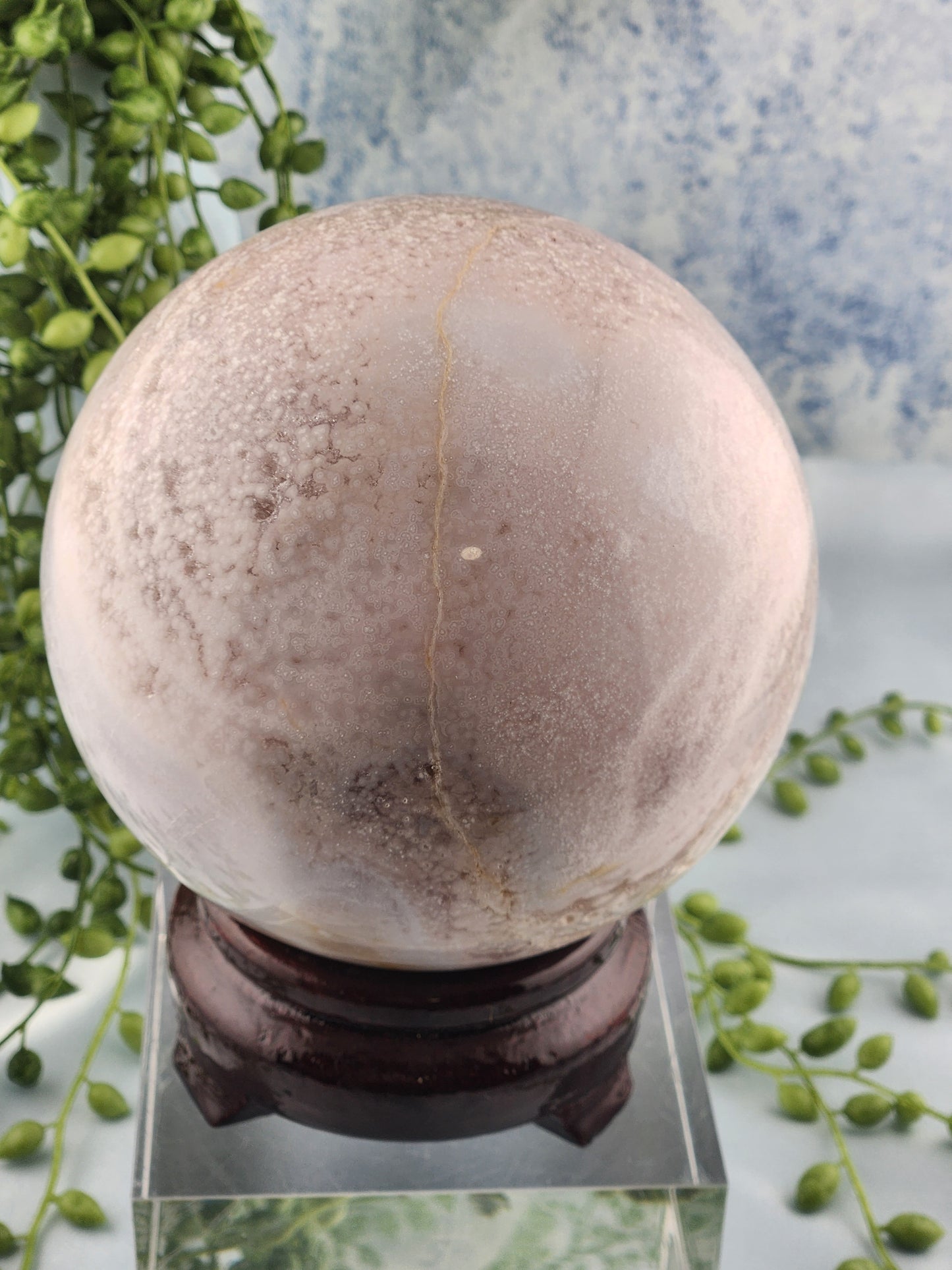 XL Pink Amethyst Flower Agate Sphere