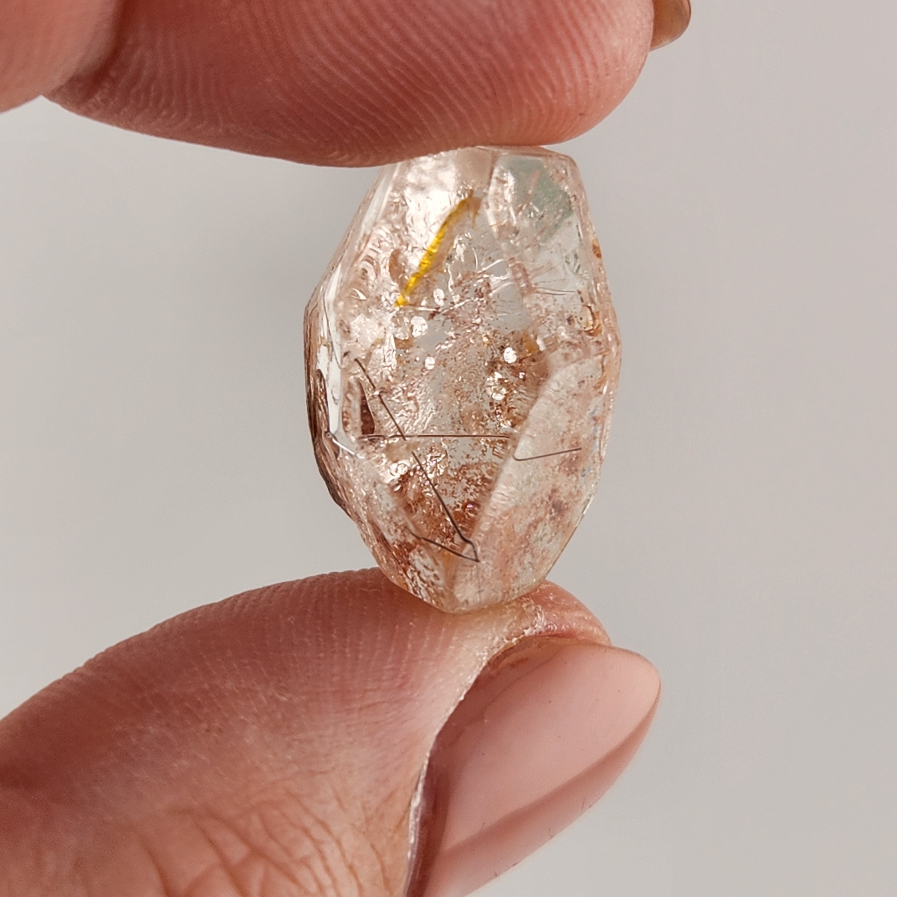 Mini Silver + Black Rutile Quartz Freeform