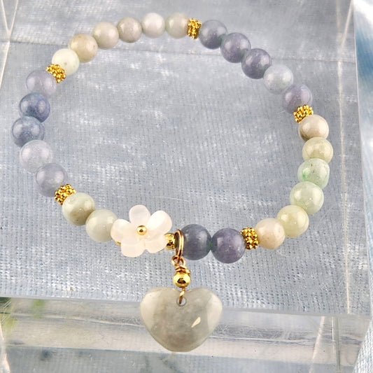 Green Moonstone + Blue Aventurine Bracelet