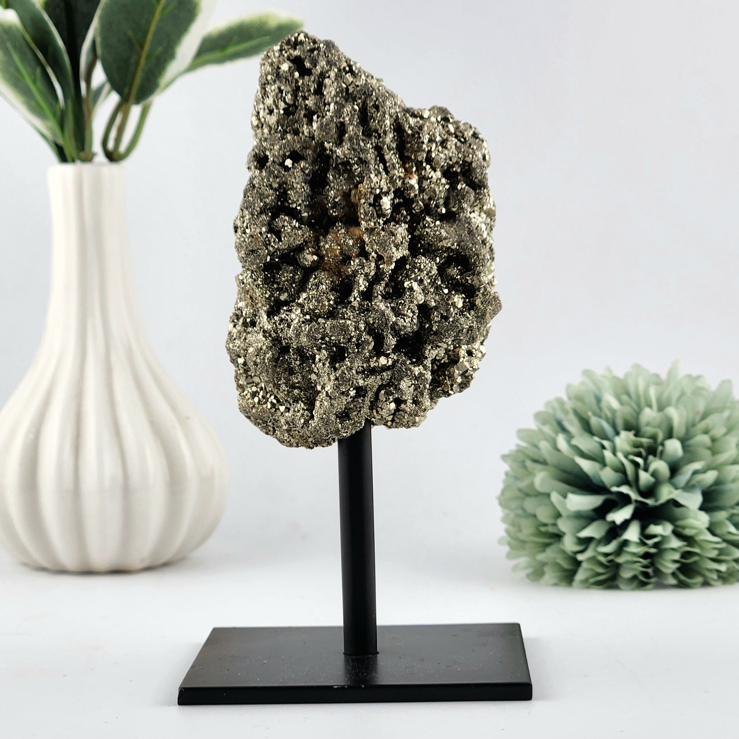 Pyrite Cluster On Black Stand