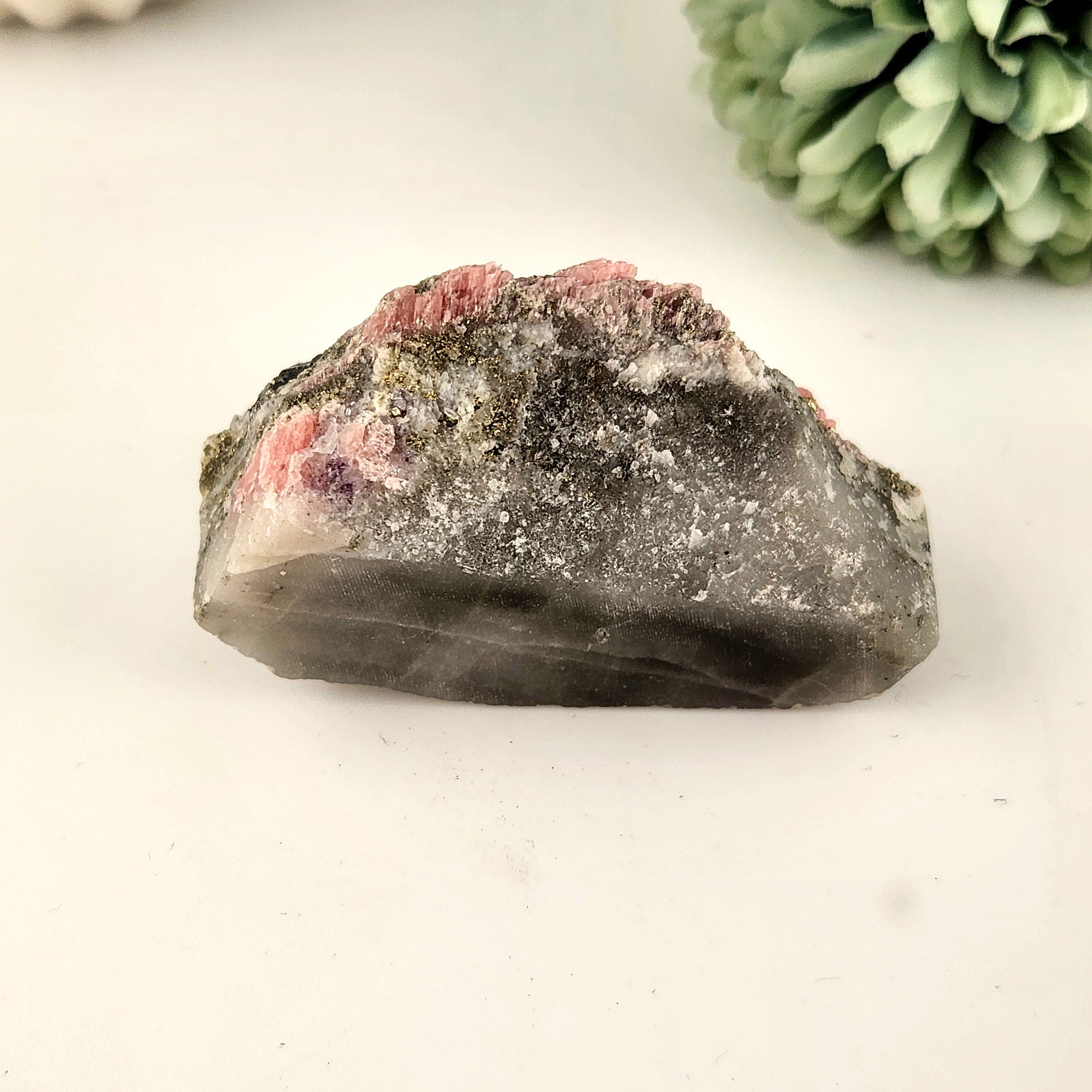 Rhodochrosite with Pyrite Raw Specimen