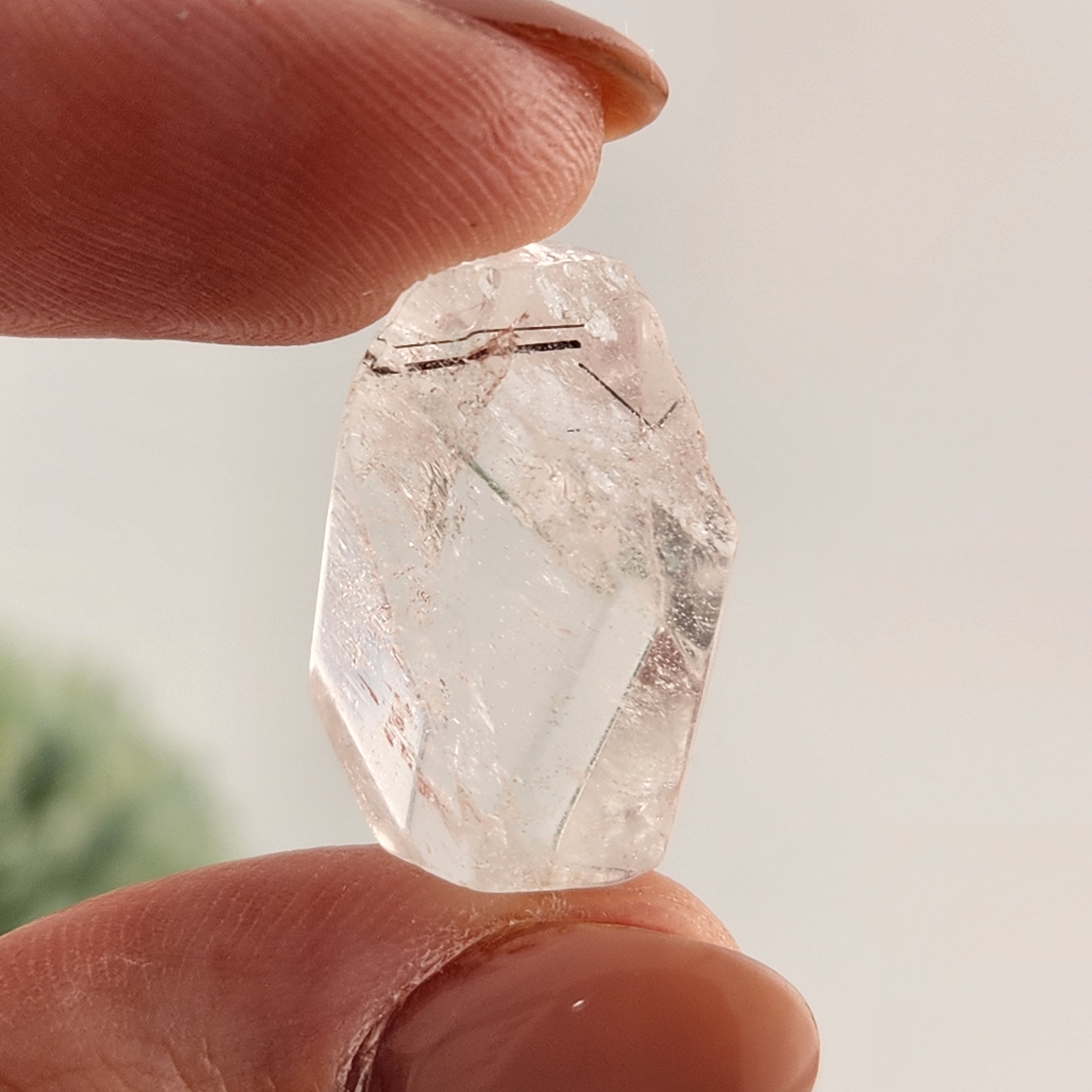 Black Rutile/Tourmaline In Quartz Mini Freeform