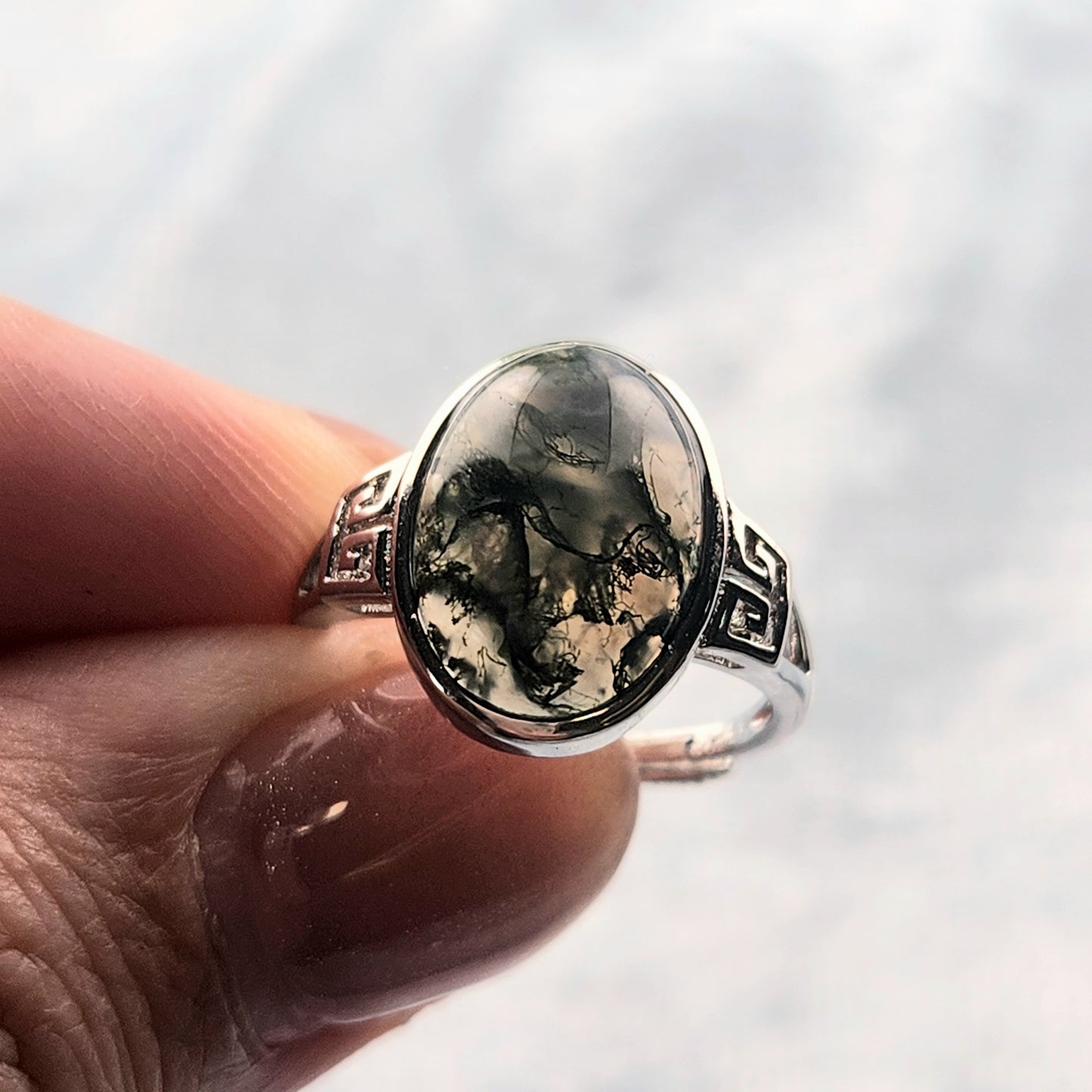 Moss Agate Ring (1.2)