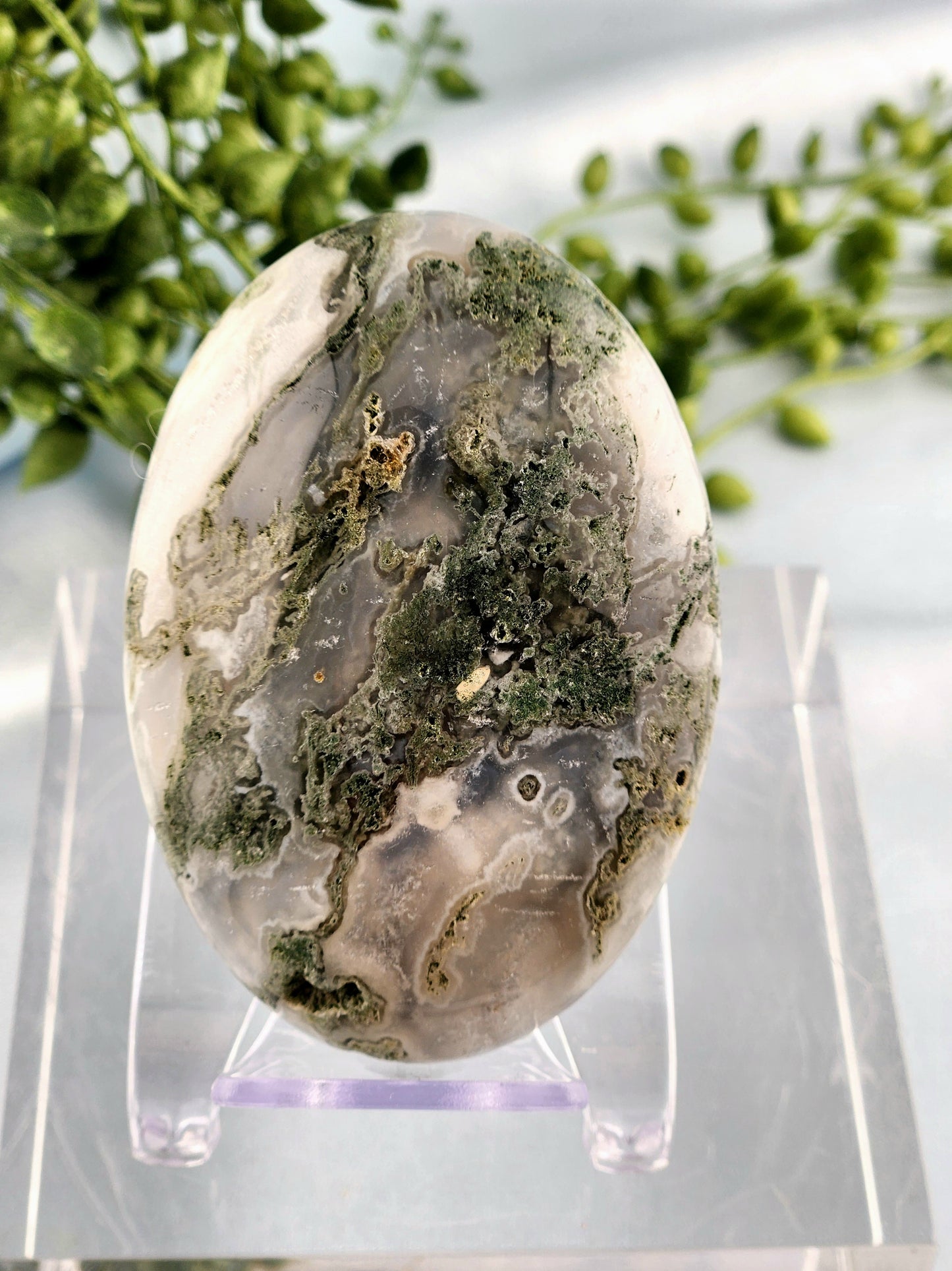 MOSS AGATE PALMSTONE