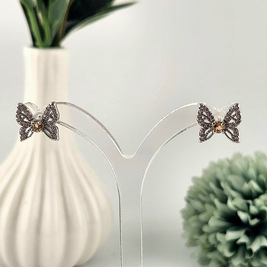 Citrine Butterfly Earrings - S925